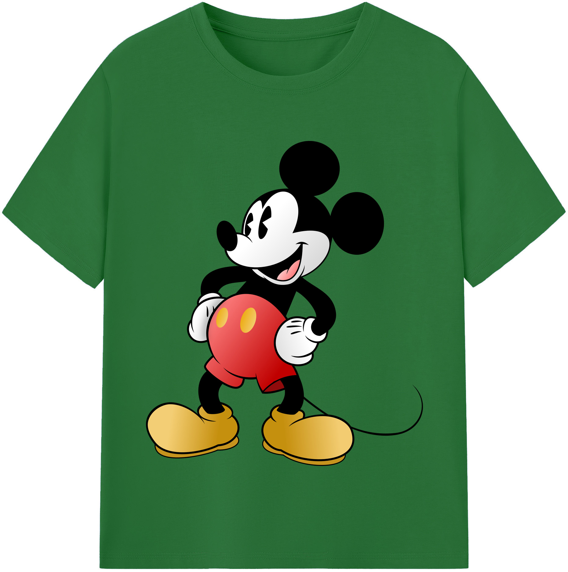 （画像用） ミッキーマウス Mickey Mouse 綿100％半袖Tシャツ（フロントプリント）