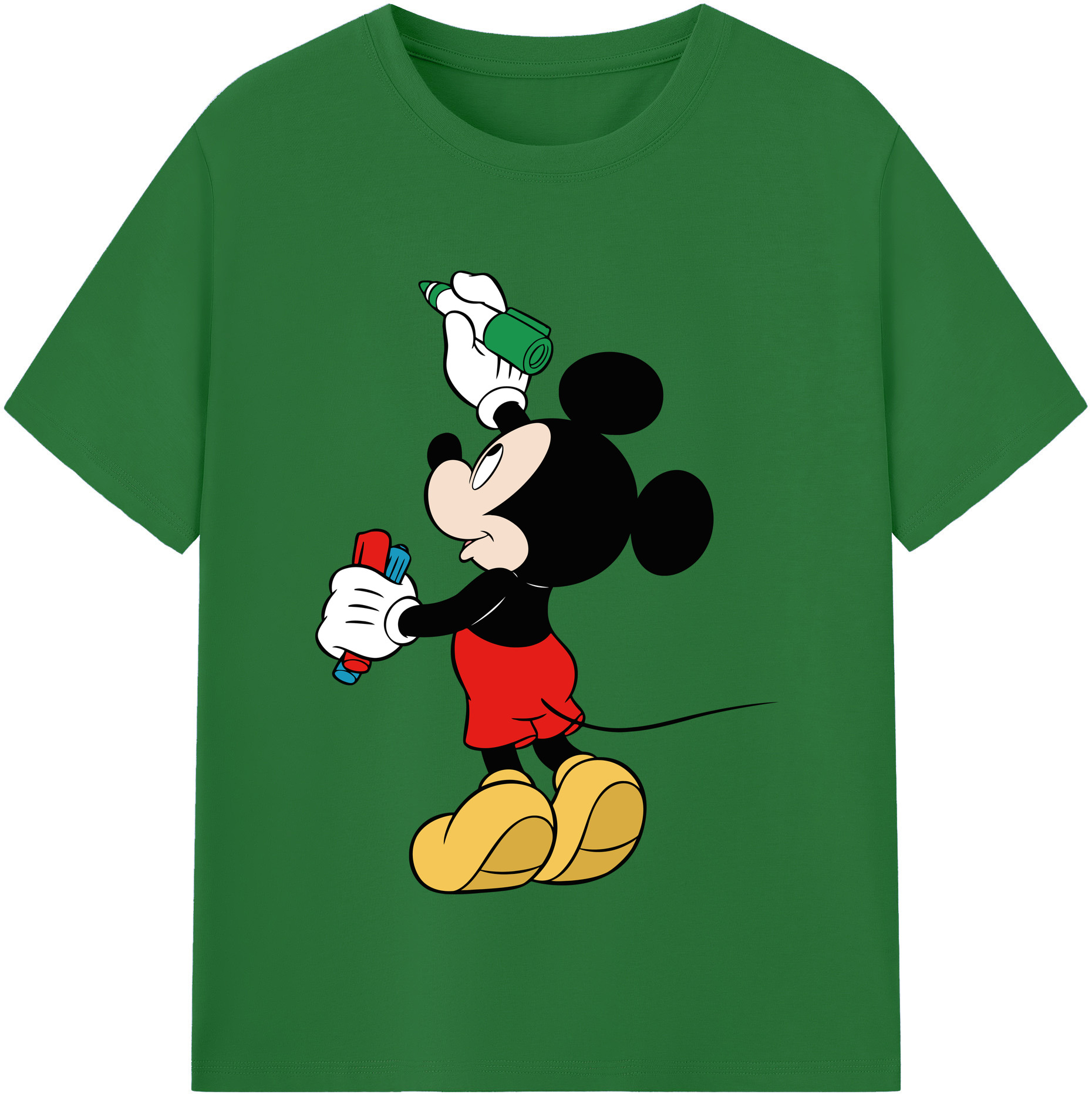 （画像用） ミッキーマウス Mickey Mouse 綿100％半袖Tシャツ（フロントプリント）