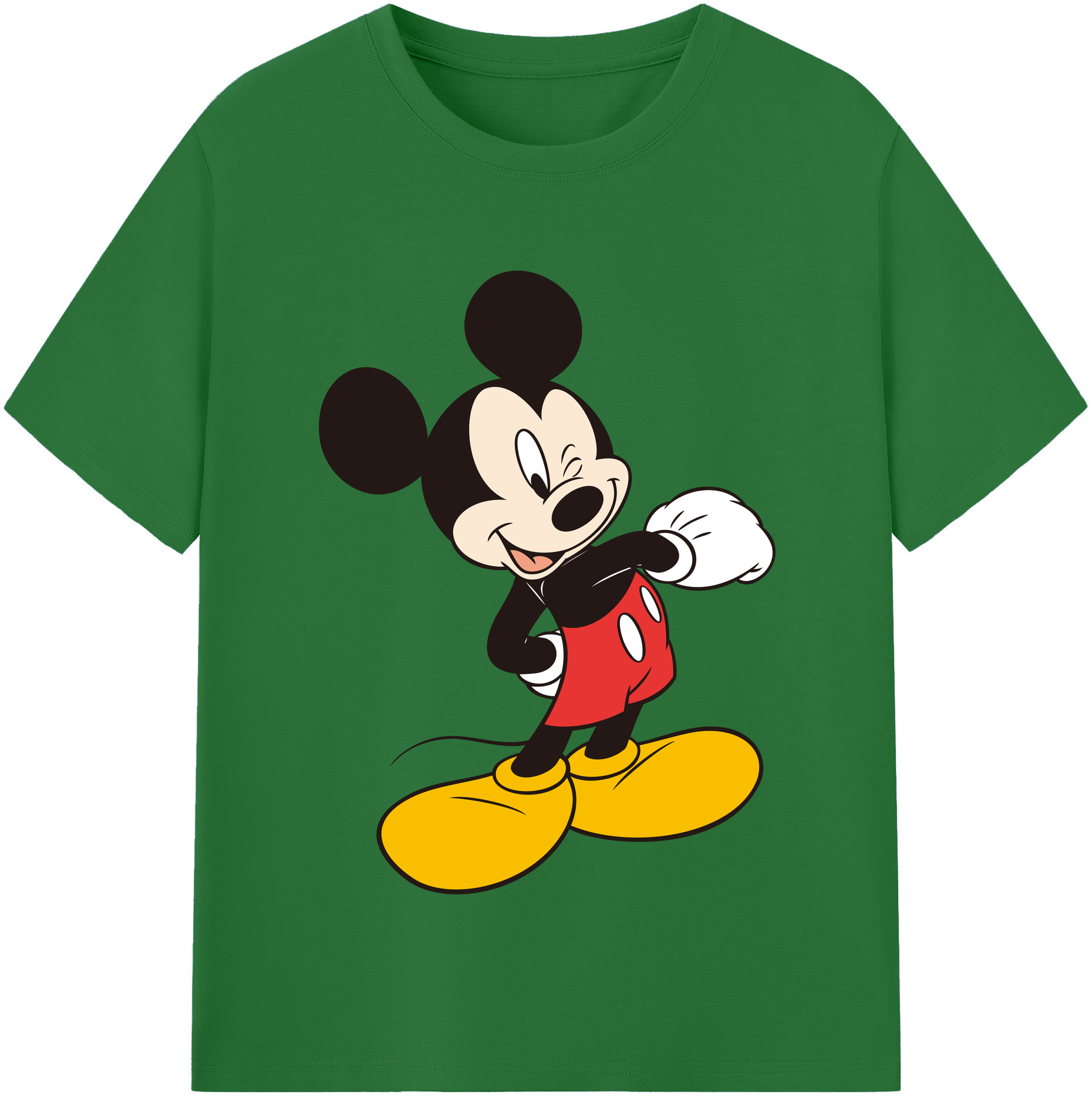 （画像用） ミッキーマウス Mickey Mouse 綿100％半袖Tシャツ（フロントプリント）