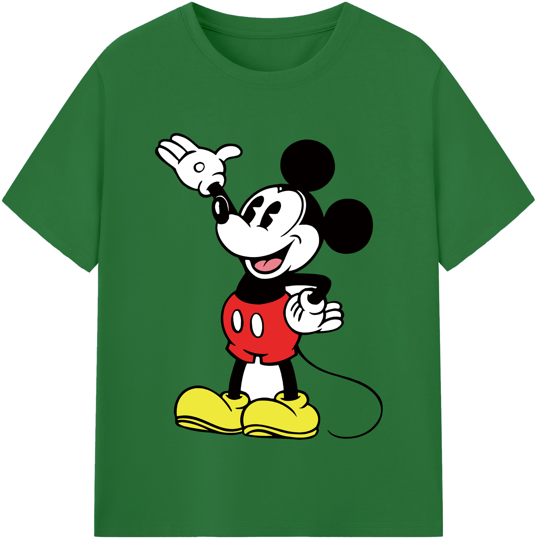 （画像用） ミッキーマウス Mickey Mouse 綿100％半袖Tシャツ（フロントプリント）