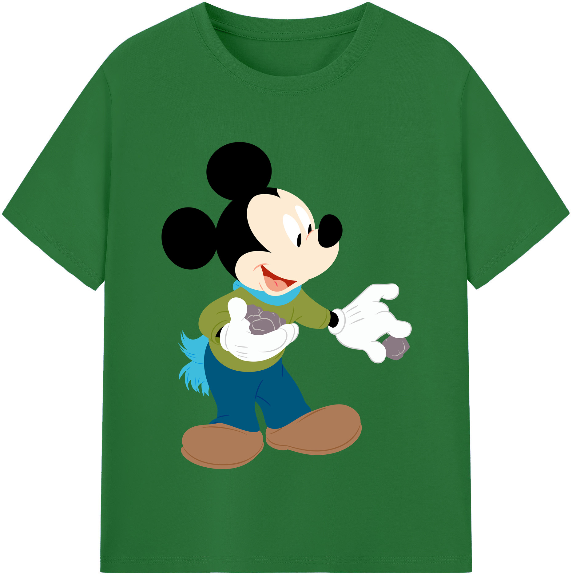 （画像用） ミッキーマウス Mickey Mouse 綿100％半袖Tシャツ（フロントプリント）