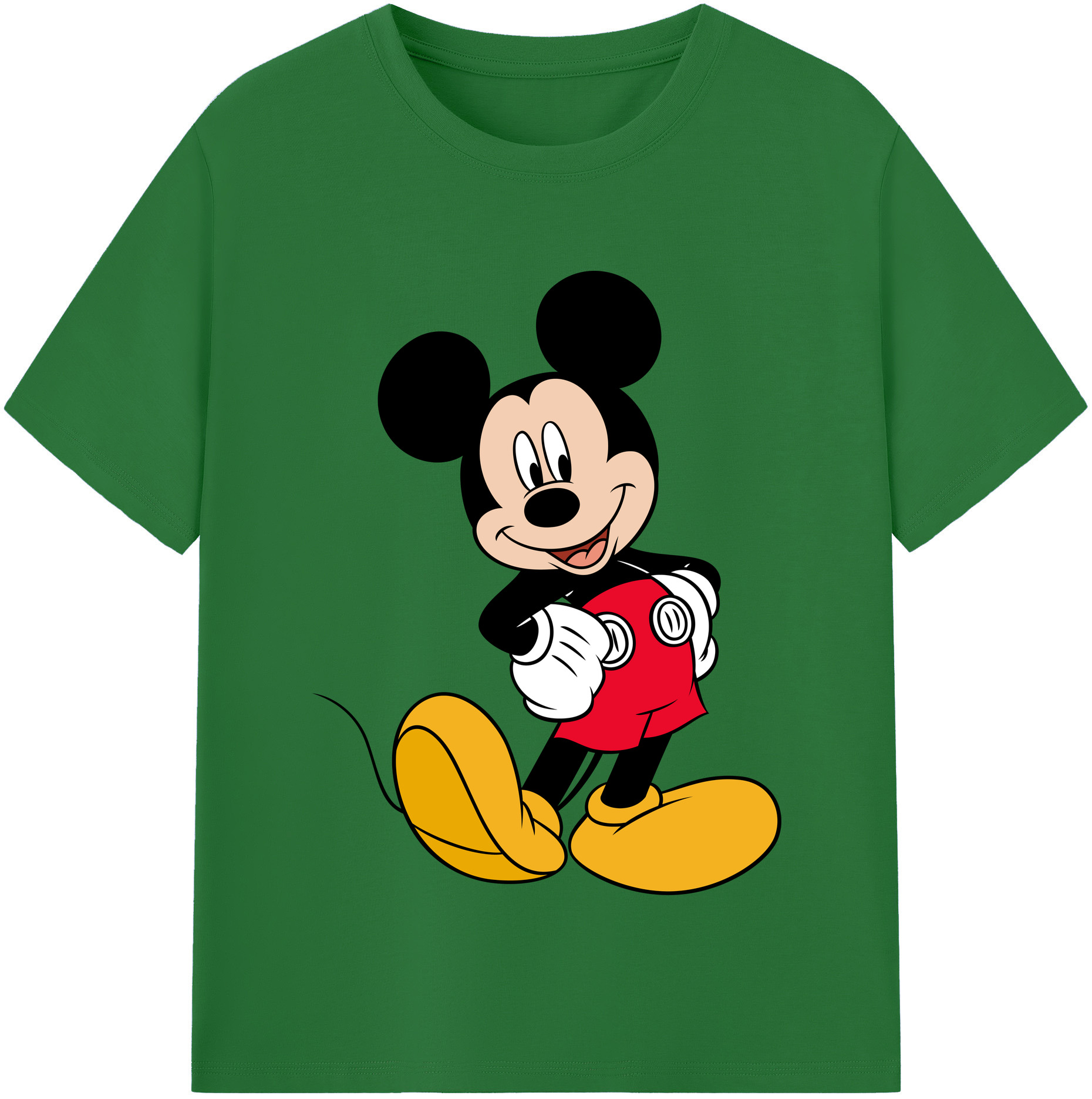 （画像用） ミッキーマウス Mickey Mouse 綿100％半袖Tシャツ（フロントプリント）