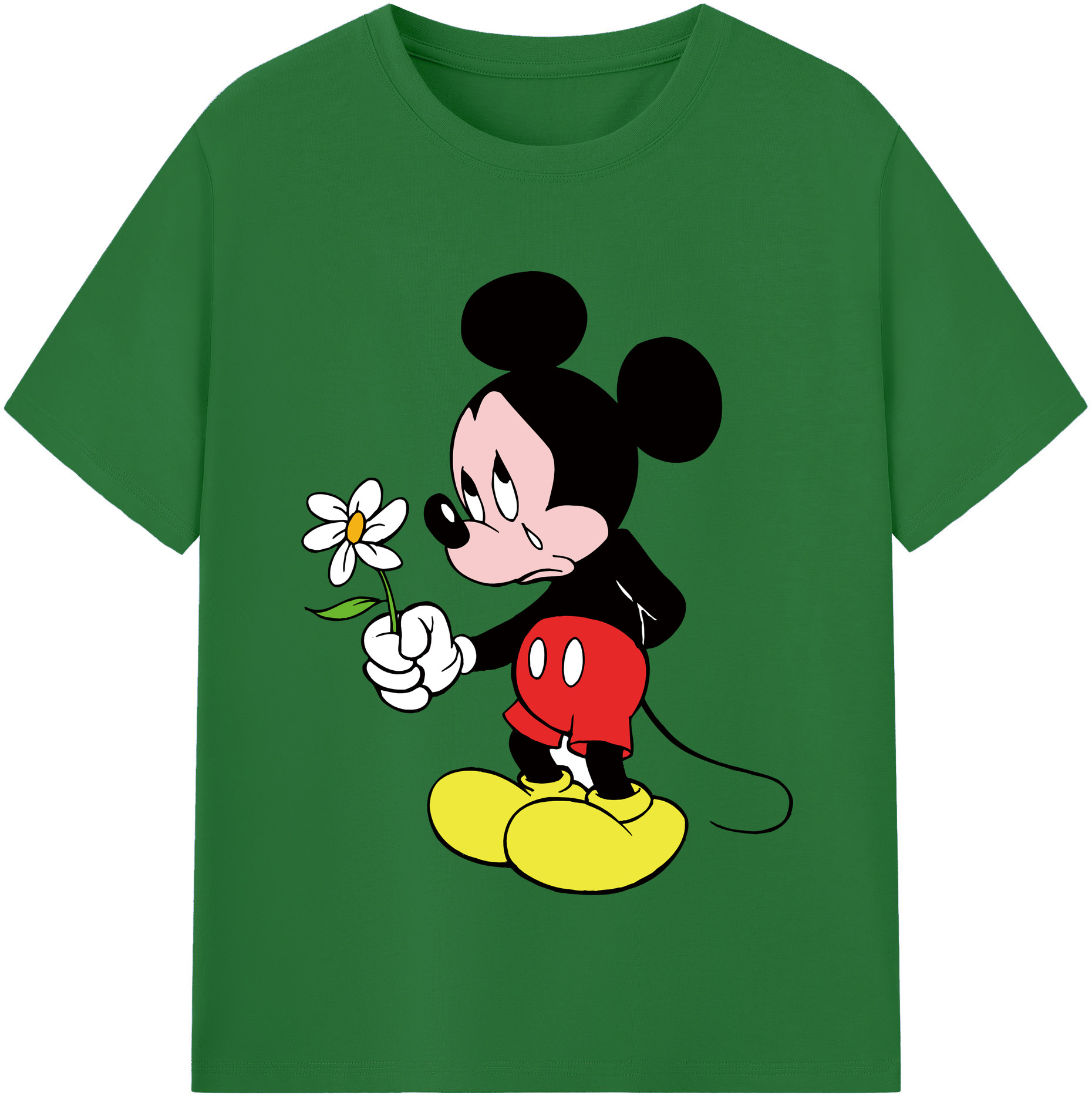 （画像用） ミッキーマウス Mickey Mouse 綿100％半袖Tシャツ（フロントプリント）