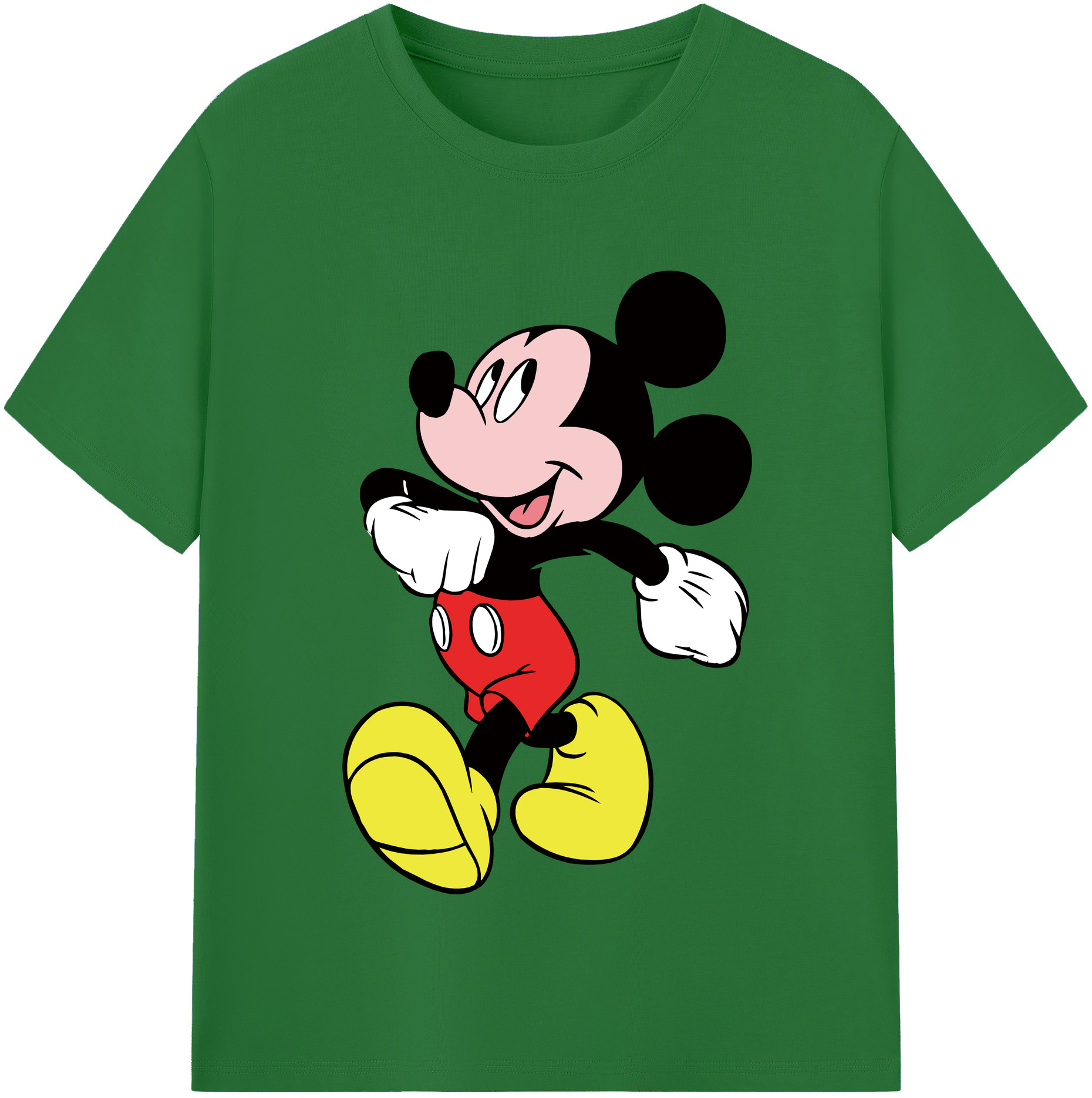 （画像用） ミッキーマウス Mickey Mouse 綿100％半袖Tシャツ（フロントプリント）