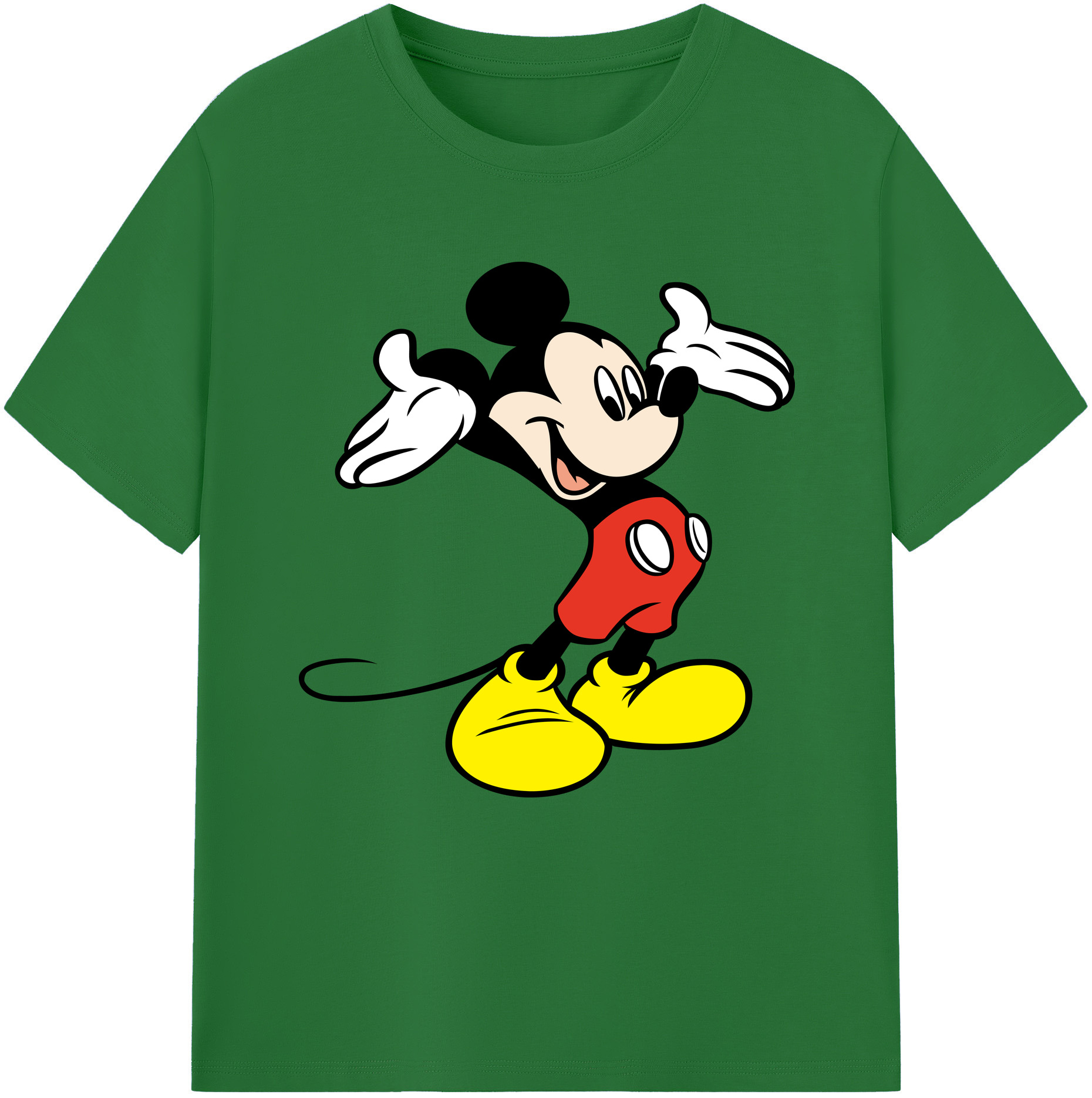 （画像用） ミッキーマウス Mickey Mouse 綿100％半袖Tシャツ（フロントプリント）