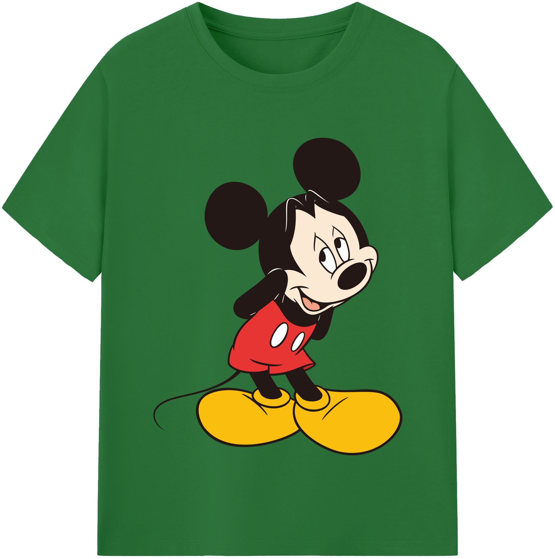 （画像用） ミッキーマウス Mickey Mouse 綿100％半袖Tシャツ（フロントプリント）