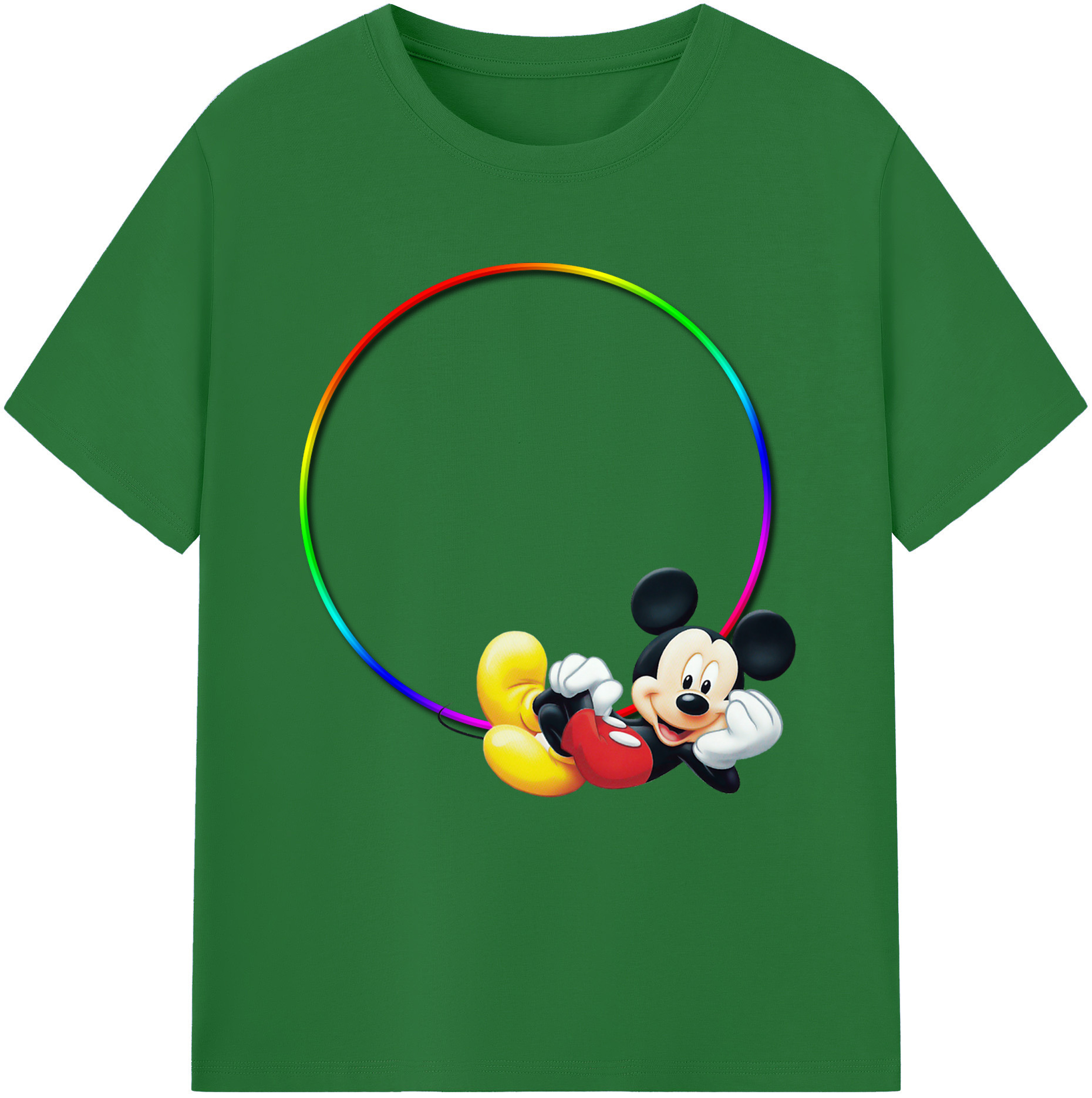 （画像用） ミッキーマウス Mickey Mouse 綿100％半袖Tシャツ（フロントプリント）