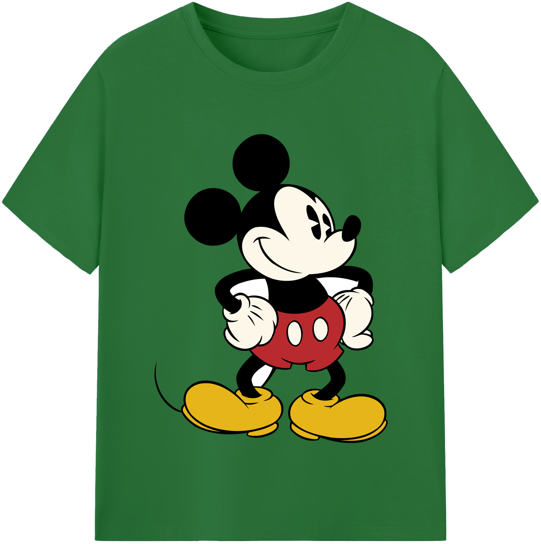 （画像用） ミッキーマウス Mickey Mouse 綿100％半袖Tシャツ（フロントプリント）