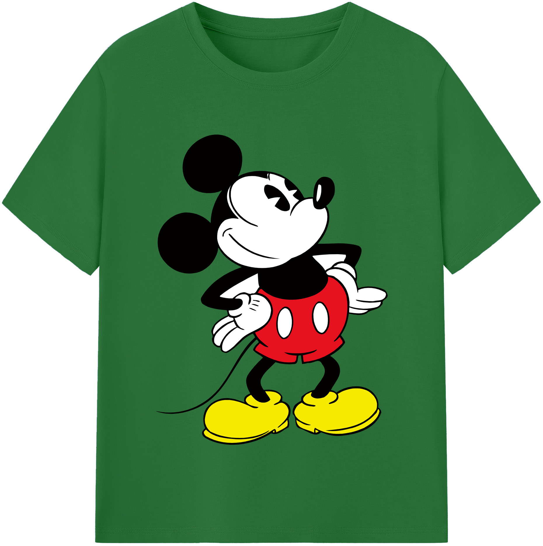 （画像用） ミッキーマウス Mickey Mouse 綿100％半袖Tシャツ（フロントプリント）