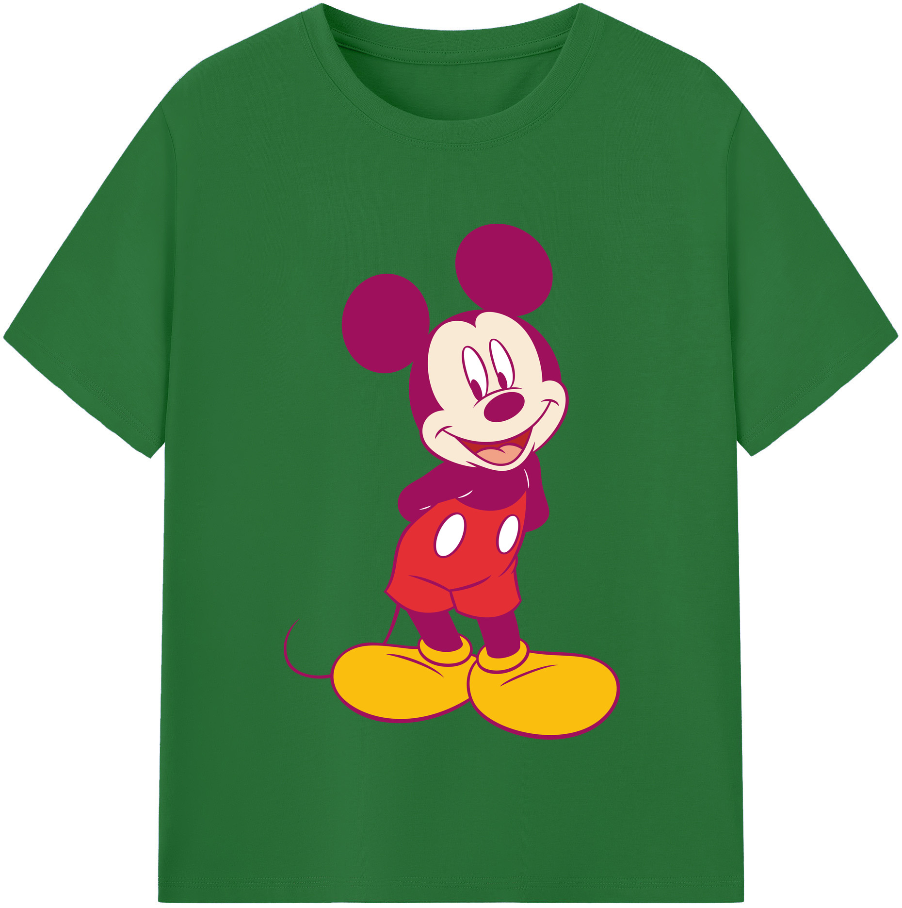 （画像用） ミッキーマウス Mickey Mouse 綿100％半袖Tシャツ（フロントプリント）