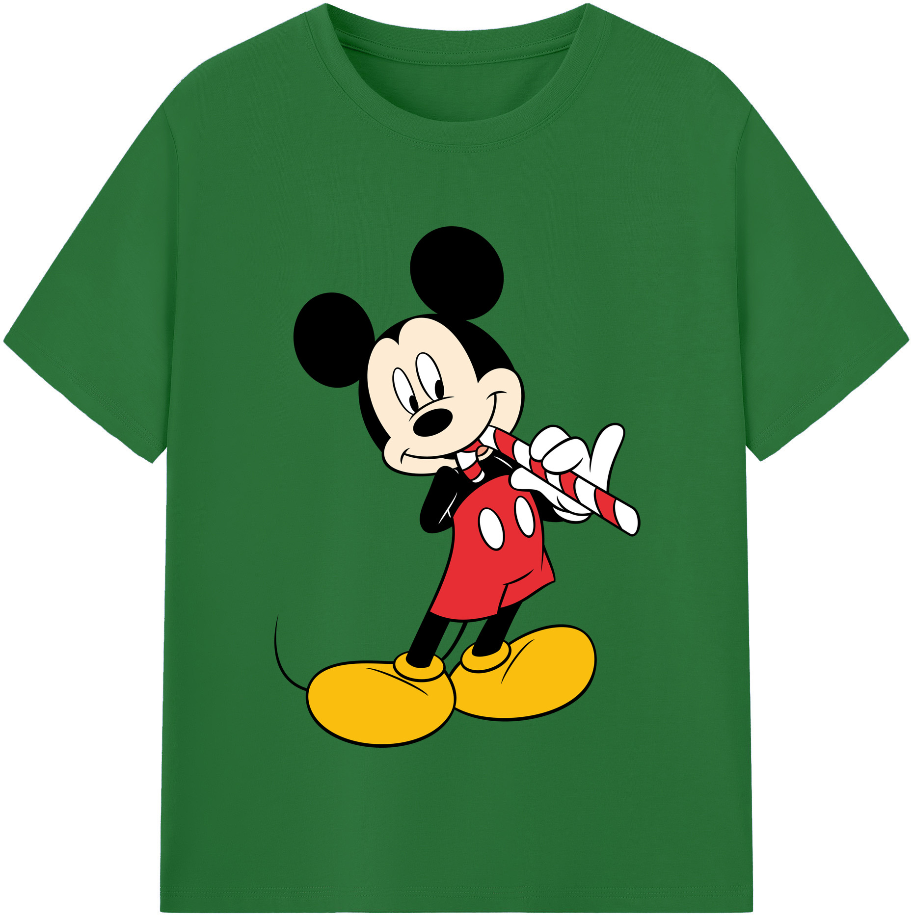 （画像用） ミッキーマウス Mickey Mouse 綿100％半袖Tシャツ（フロントプリント）