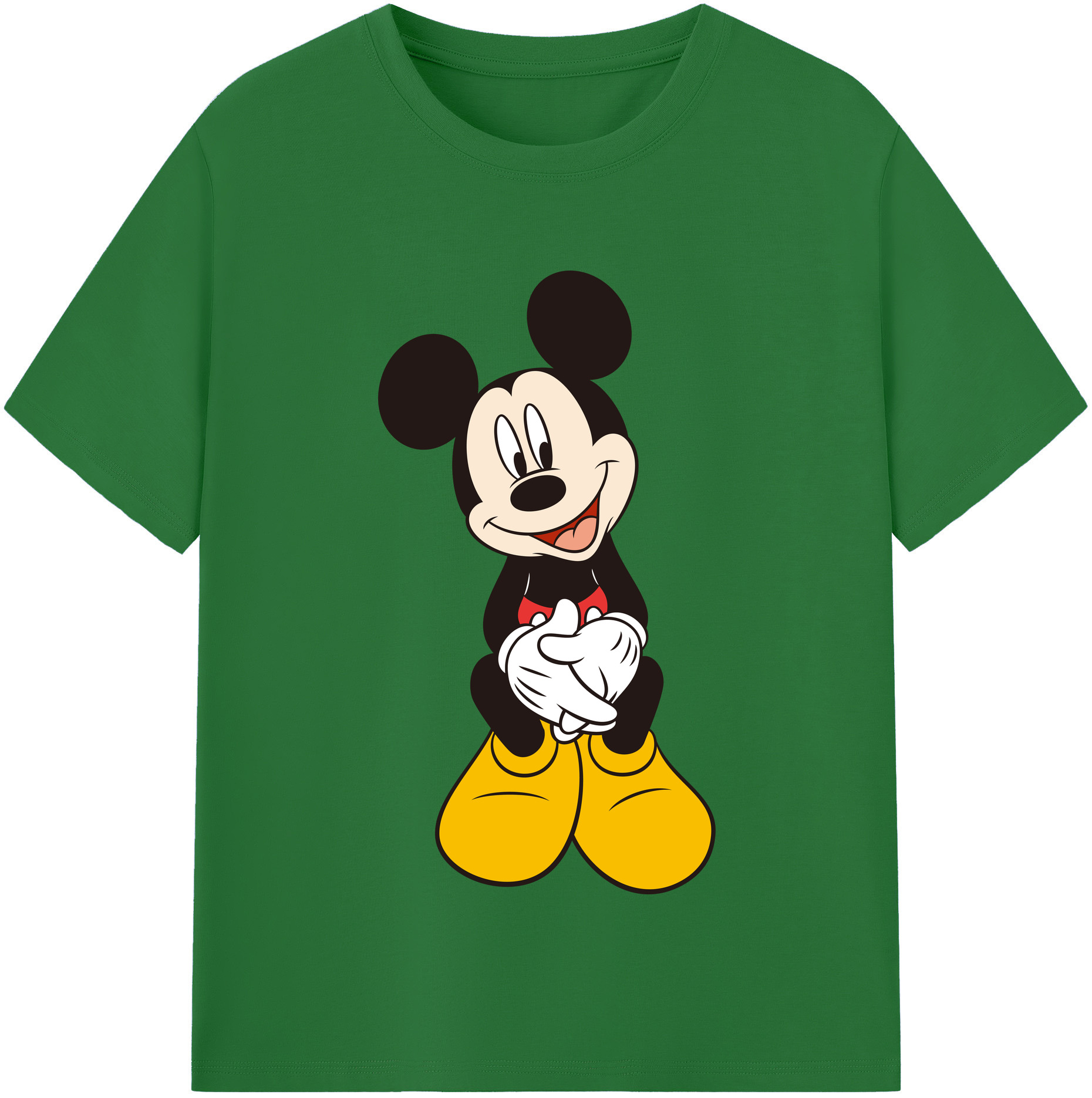 （画像用） ミッキーマウス Mickey Mouse 綿100％半袖Tシャツ（フロントプリント）