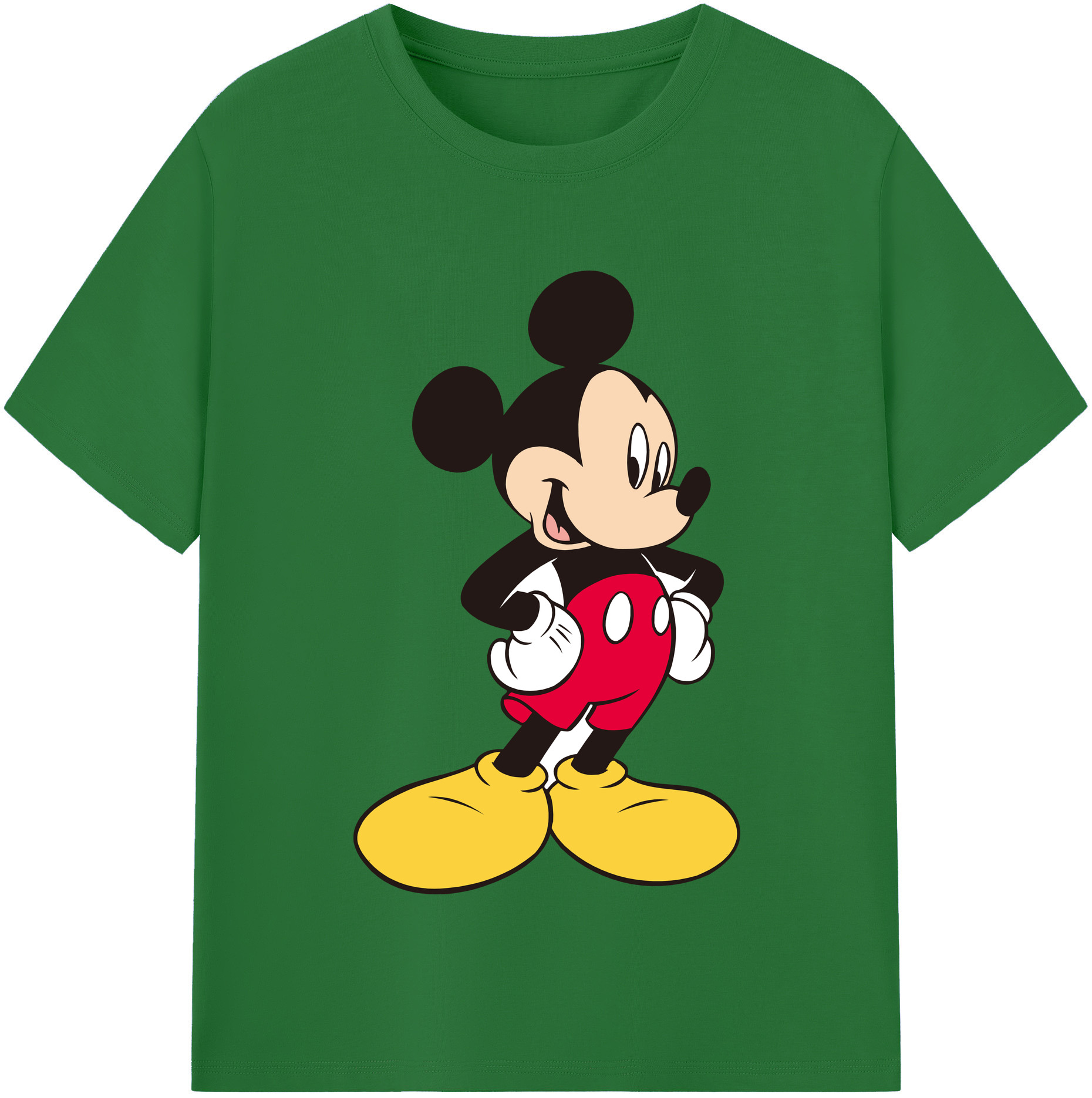 （画像用） ミッキーマウス Mickey Mouse 綿100％半袖Tシャツ（フロントプリント）