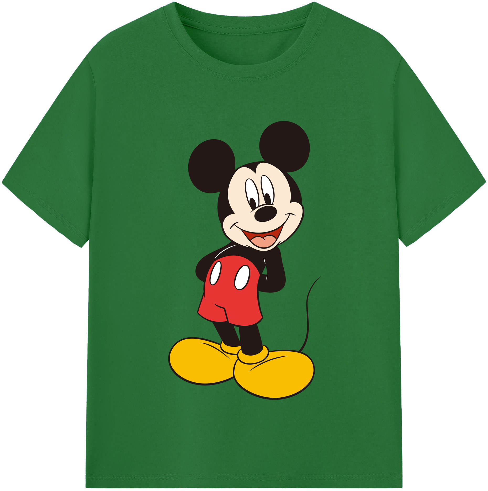 （画像用） ミッキーマウス Mickey Mouse 綿100％半袖Tシャツ（フロントプリント）