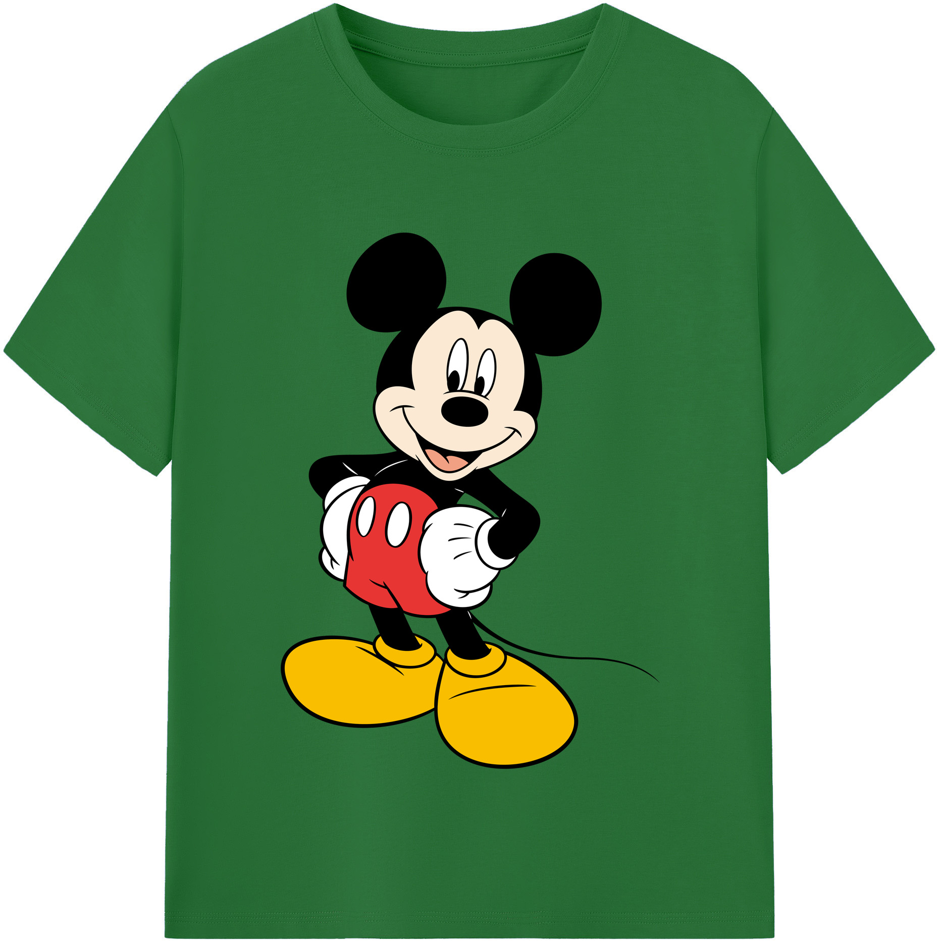 （画像用） ミッキーマウス Mickey Mouse 綿100％半袖Tシャツ（フロントプリント）