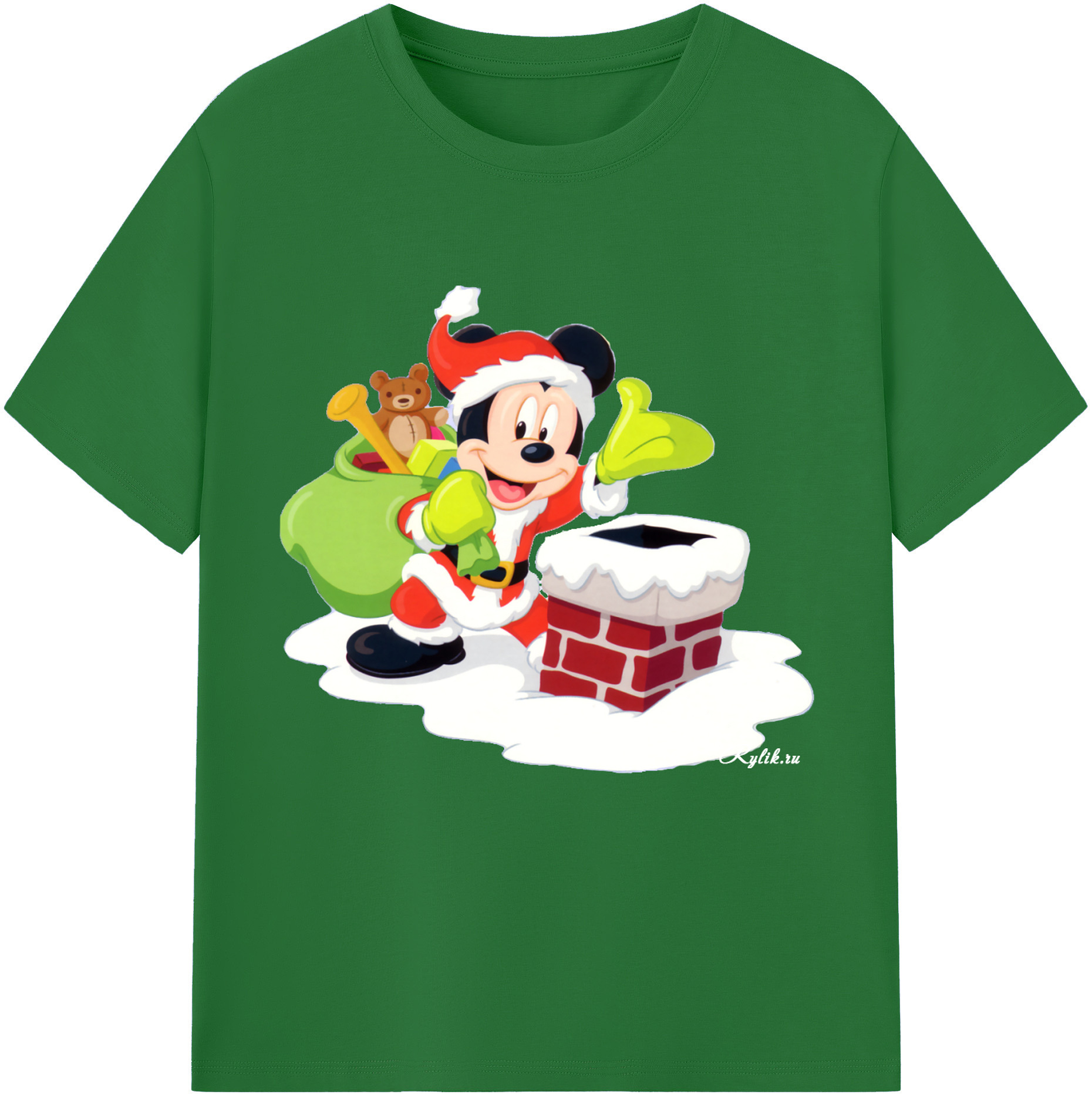 （画像用） ミッキーマウス Mickey Mouse 綿100％半袖Tシャツ（フロントプリント）