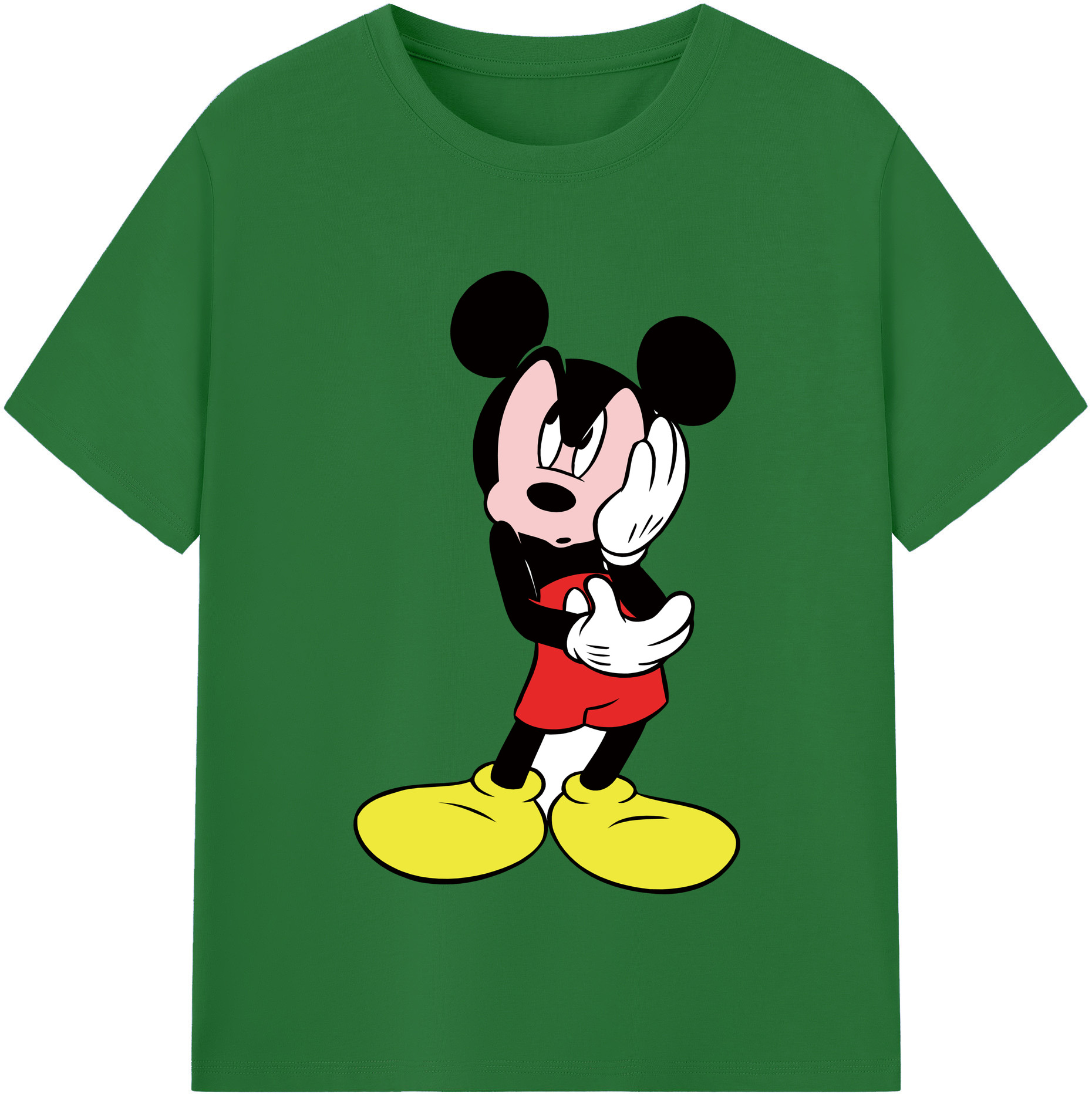 （画像用） ミッキーマウス Mickey Mouse 綿100％半袖Tシャツ（フロントプリント）