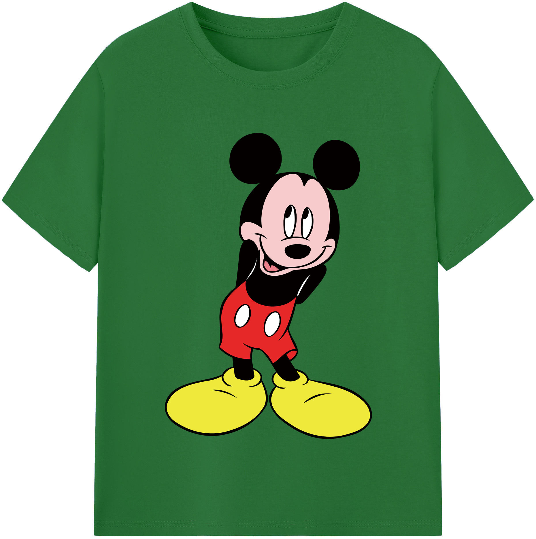 （画像用） ミッキーマウス Mickey Mouse 綿100％半袖Tシャツ（フロントプリント）