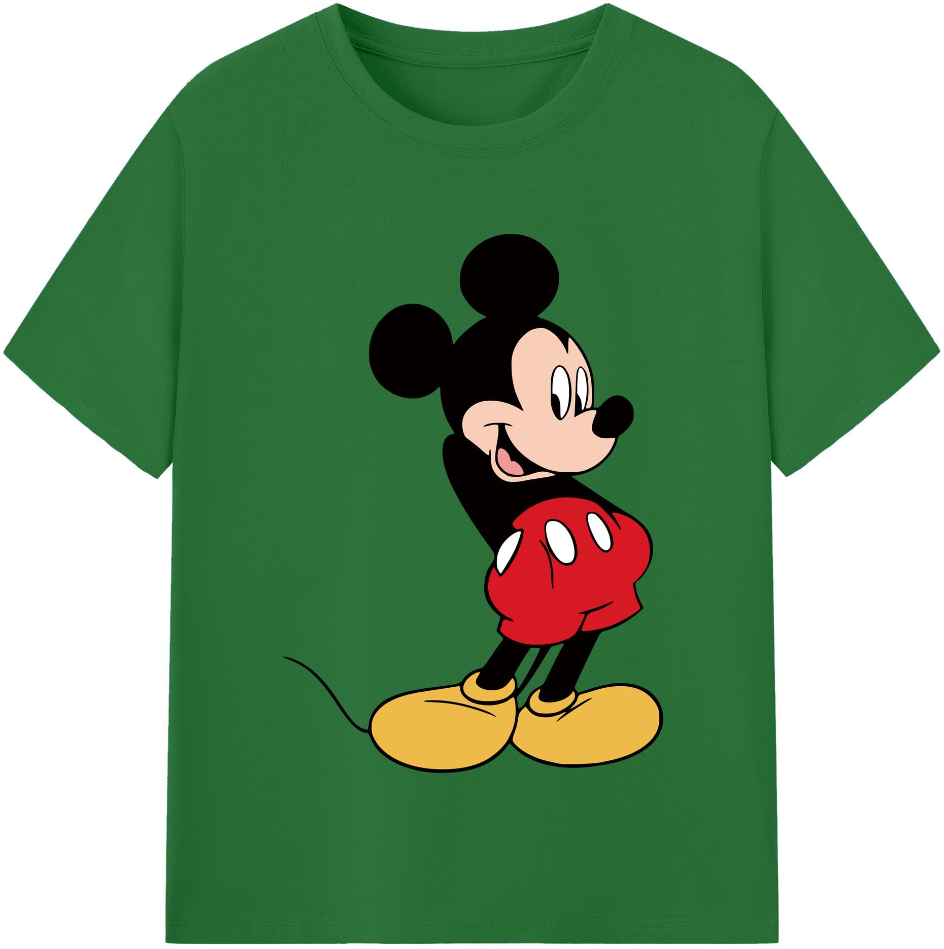 （画像用） ミッキーマウス Mickey Mouse 綿100％半袖Tシャツ（フロントプリント）