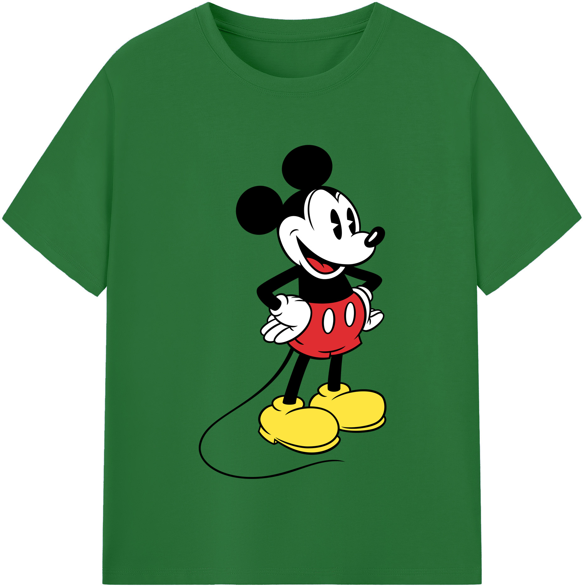 （画像用） ミッキーマウス Mickey Mouse 綿100％半袖Tシャツ（フロントプリント）