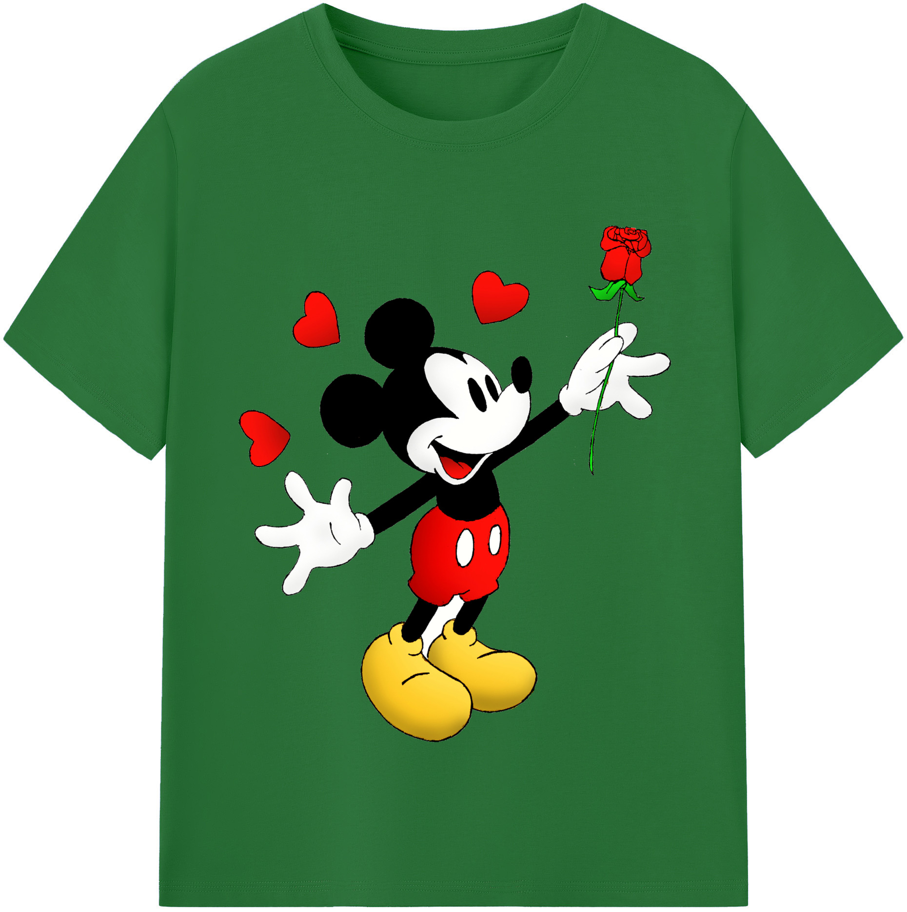 （画像用） ミッキーマウス Mickey Mouse 綿100％半袖Tシャツ（フロントプリント）