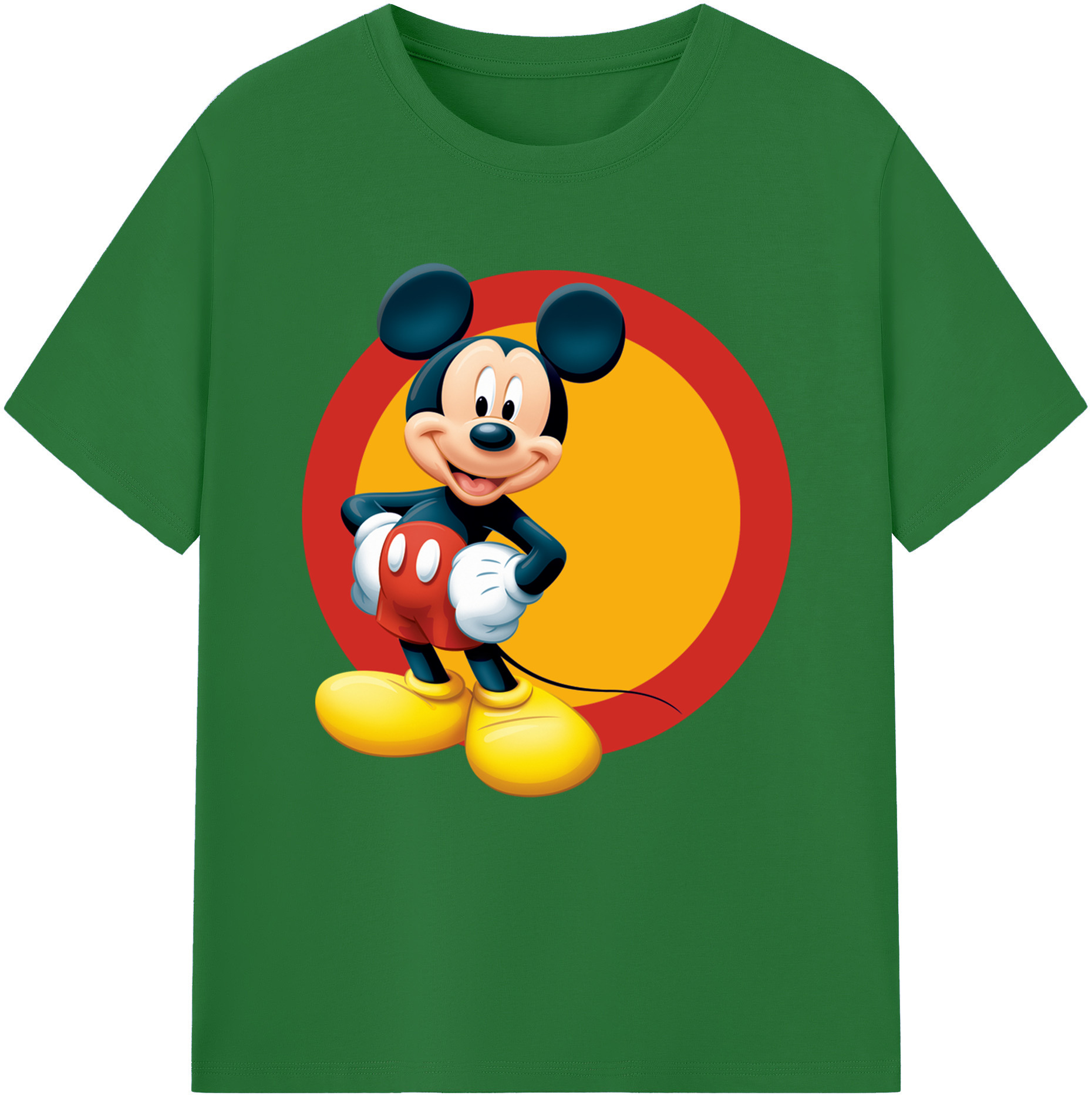 （画像用） ミッキーマウス Mickey Mouse 綿100％半袖Tシャツ（フロントプリント）