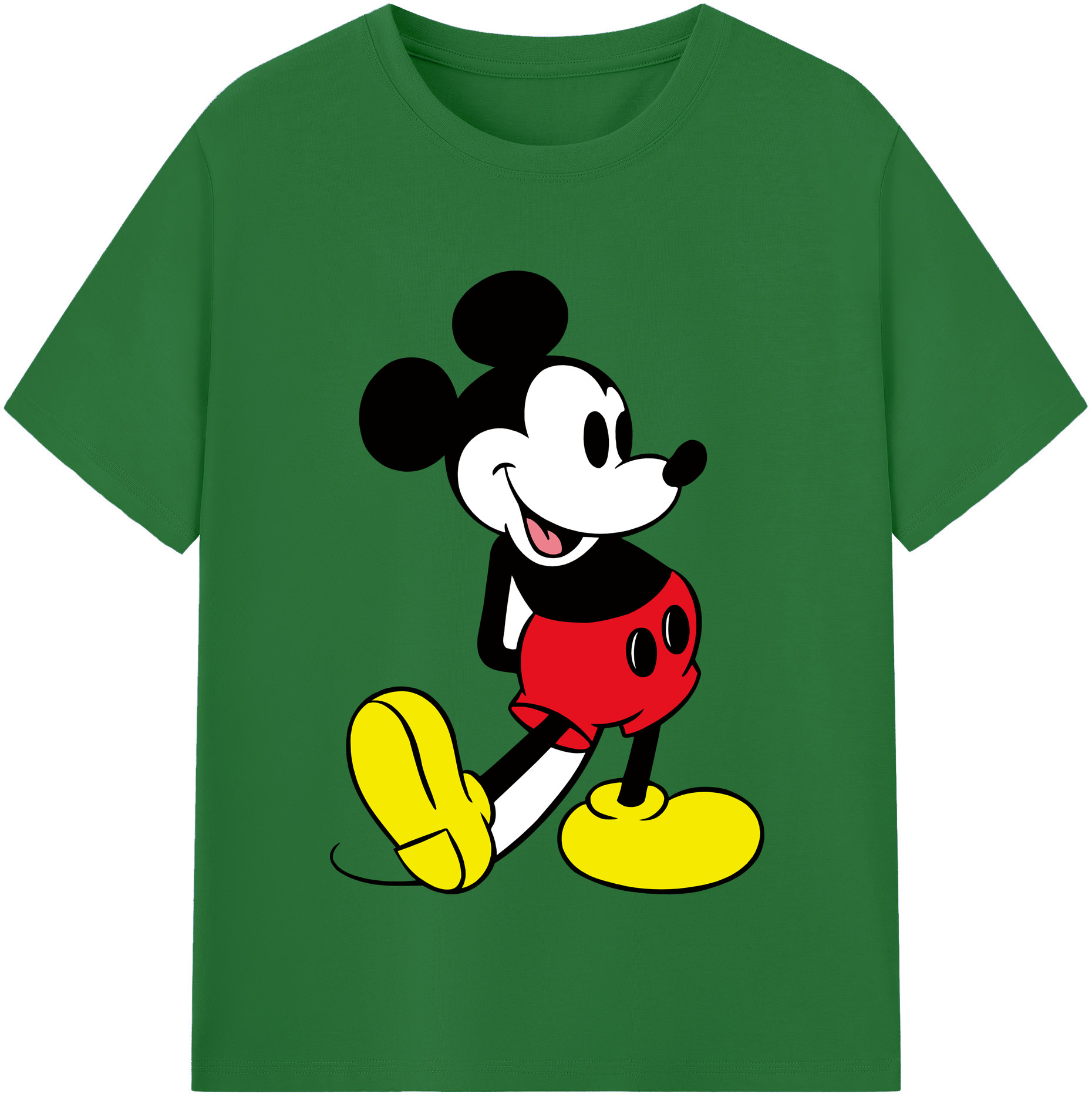 （画像用） ミッキーマウス Mickey Mouse 綿100％半袖Tシャツ（フロントプリント）
