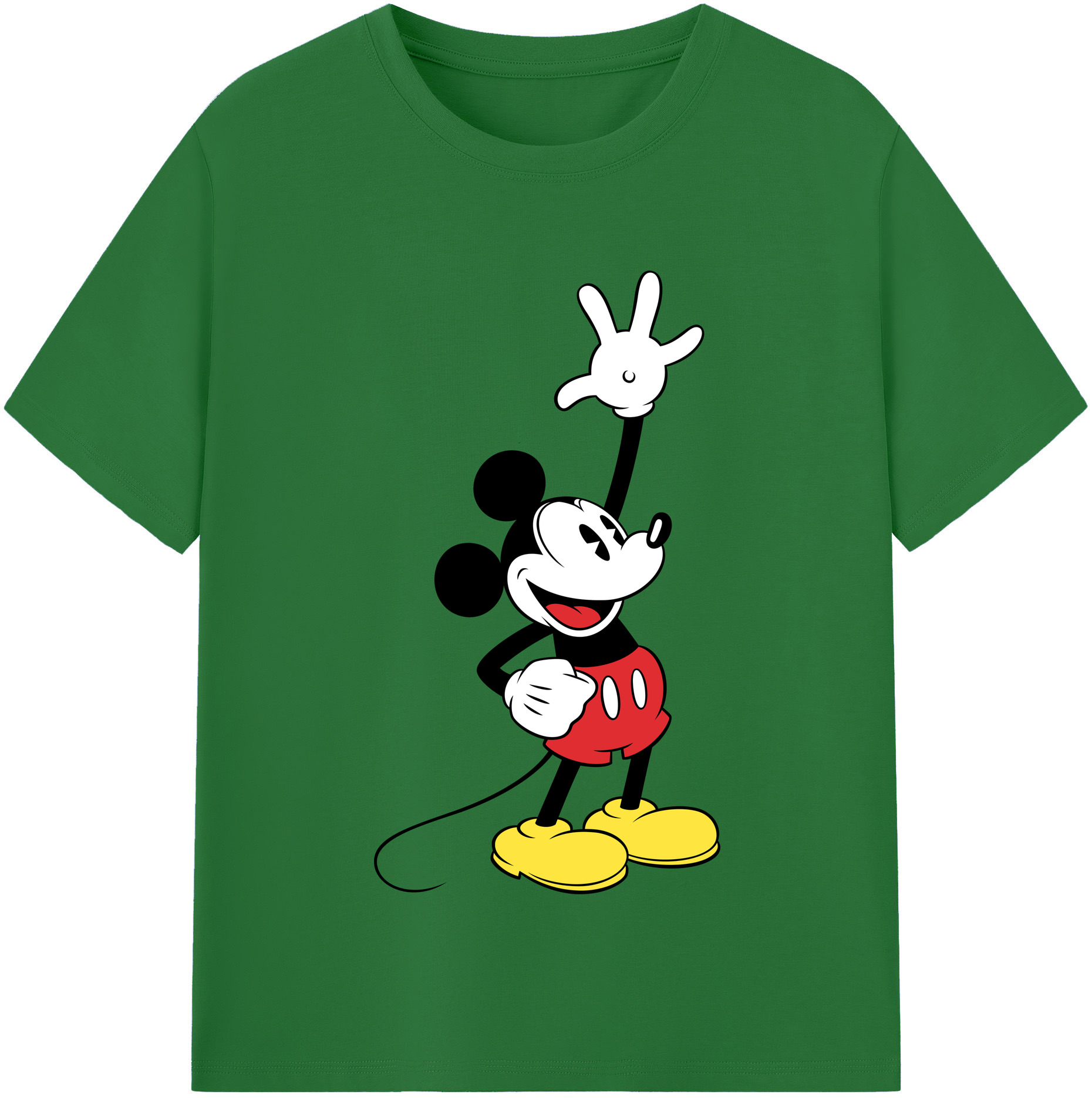 （画像用） ミッキーマウス Mickey Mouse 綿100％半袖Tシャツ（フロントプリント）