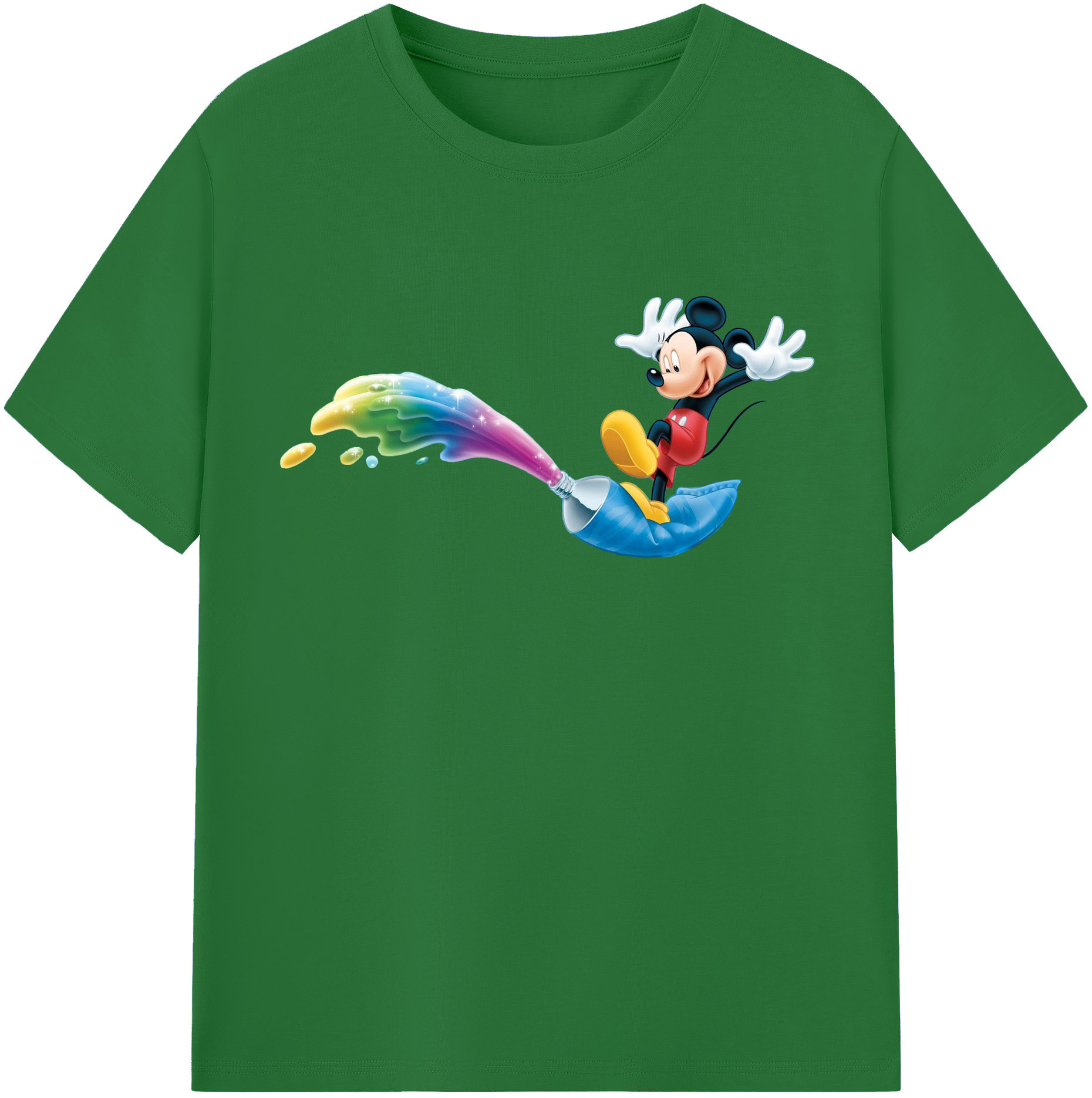 （画像用） ミッキーマウス Mickey Mouse 綿100％半袖Tシャツ（フロントプリント）