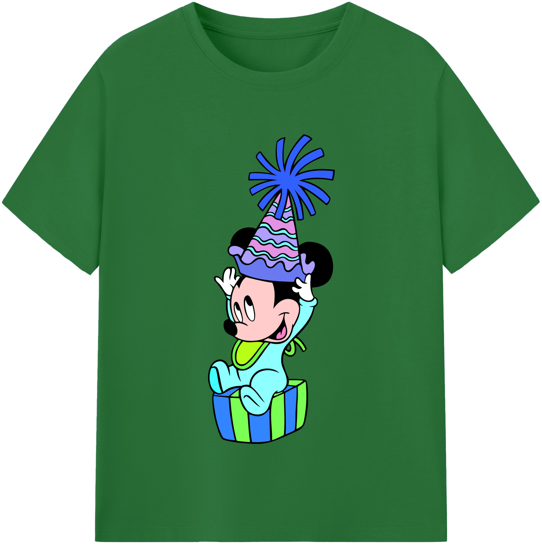 （画像用） ミッキーマウス Mickey Mouse 綿100％半袖Tシャツ（フロントプリント）