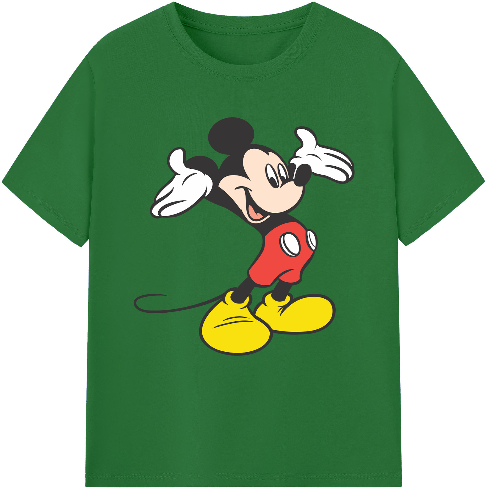 （画像用） ミッキーマウス Mickey Mouse 綿100％半袖Tシャツ（フロントプリント）