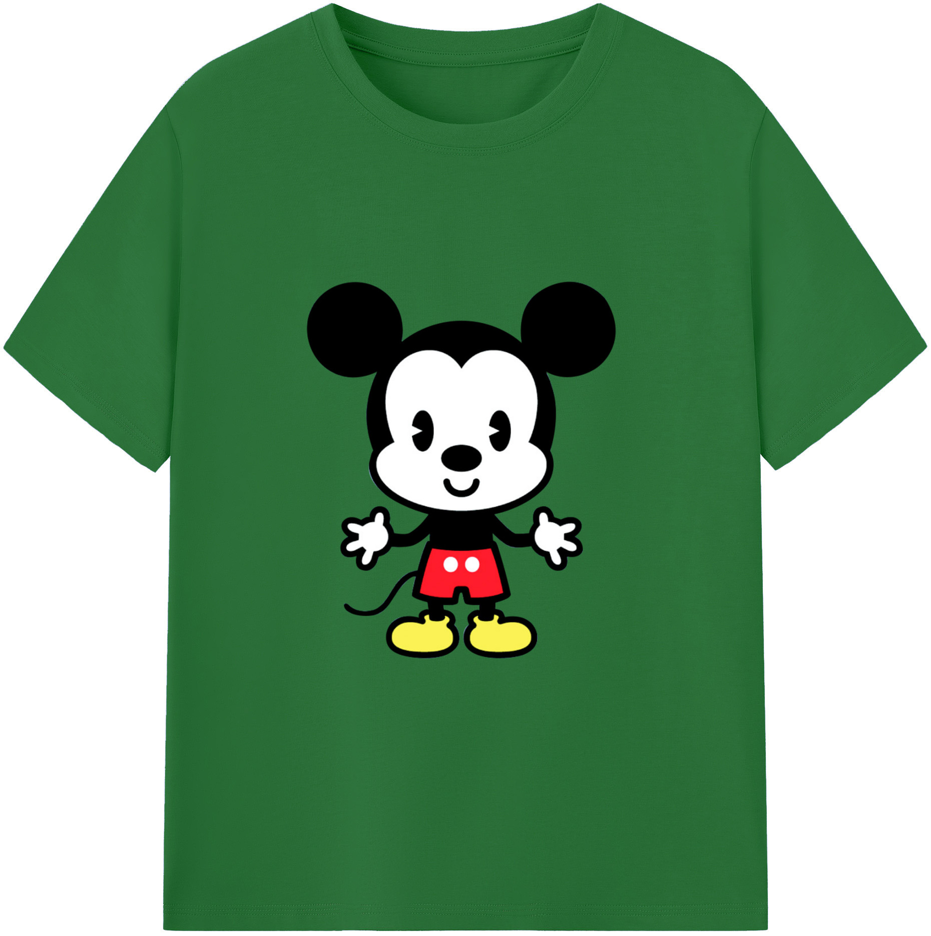 （画像用） ミッキーマウス Mickey Mouse 綿100％半袖Tシャツ（フロントプリント）