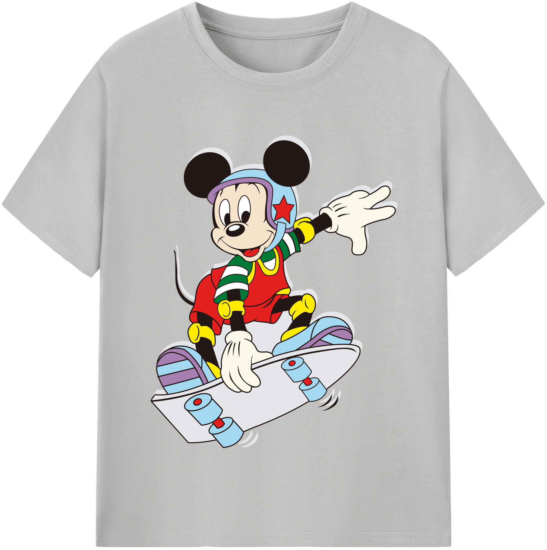（画像用） ミッキーマウス Mickey Mouse 綿100％半袖Tシャツ（フロントプリント）