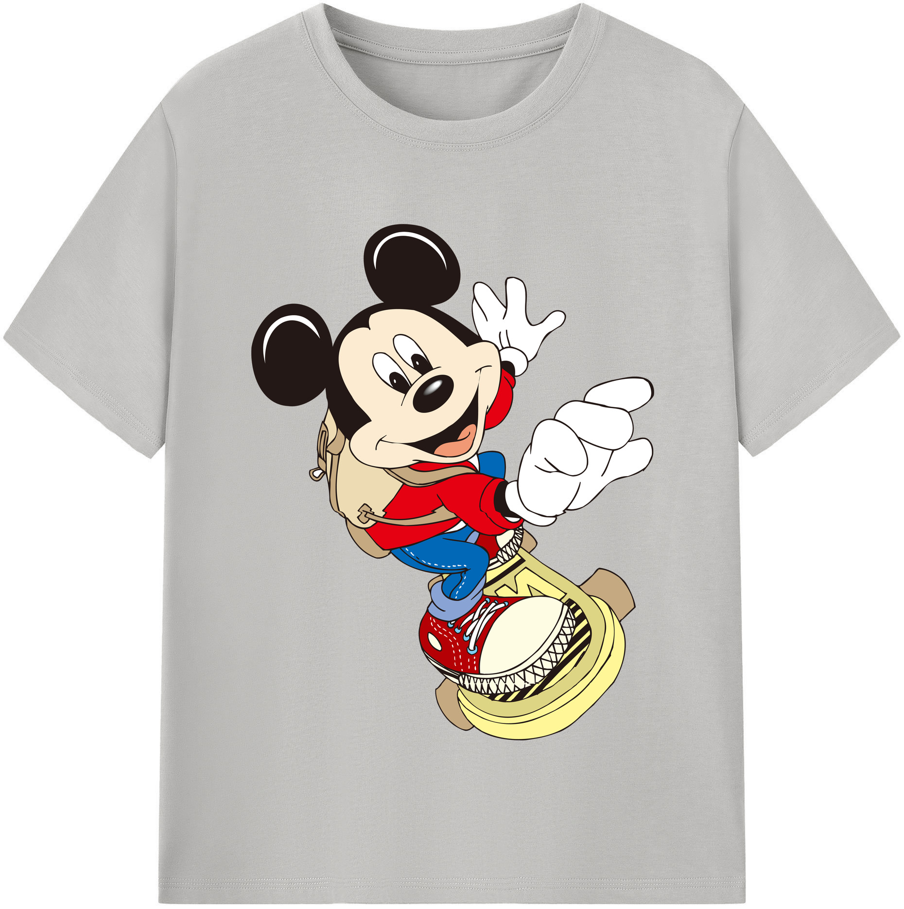 （画像用） ミッキーマウス Mickey Mouse 綿100％半袖Tシャツ（フロントプリント）