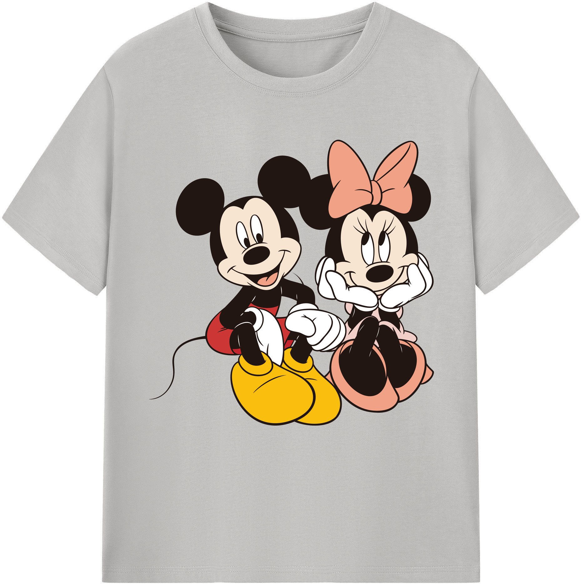 （画像用） ミッキーマウス Mickey Mouse 綿100％半袖Tシャツ（フロントプリント）