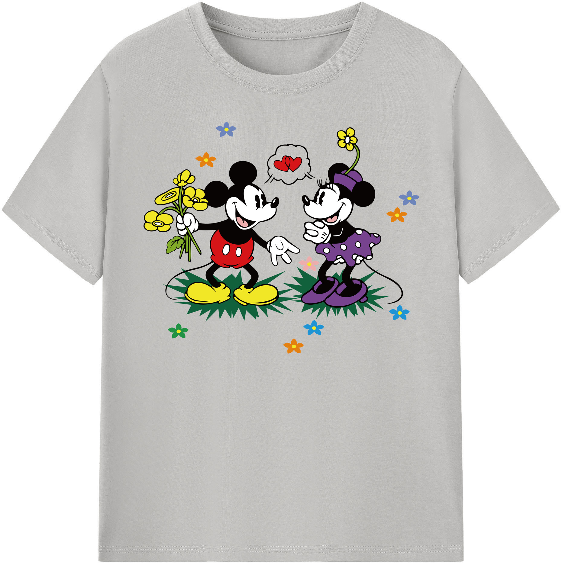 （画像用） ミッキーマウス Mickey Mouse 綿100％半袖Tシャツ（フロントプリント）