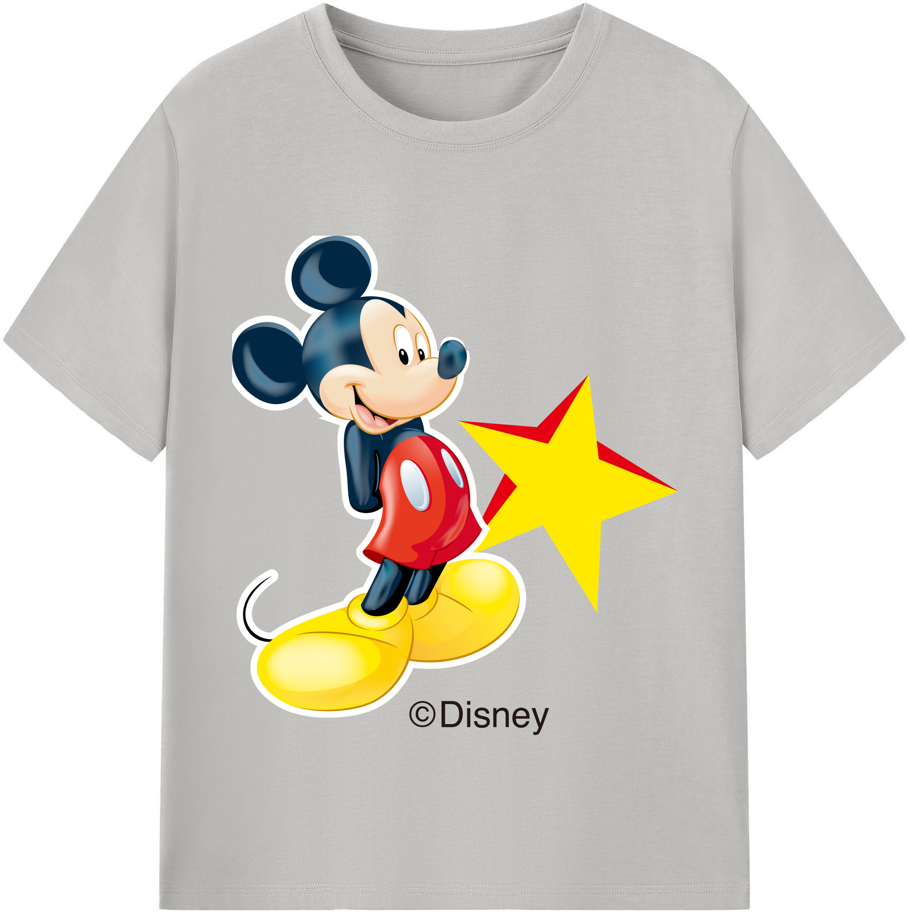 （画像用） ミッキーマウス Mickey Mouse 綿100％半袖Tシャツ（フロントプリント）