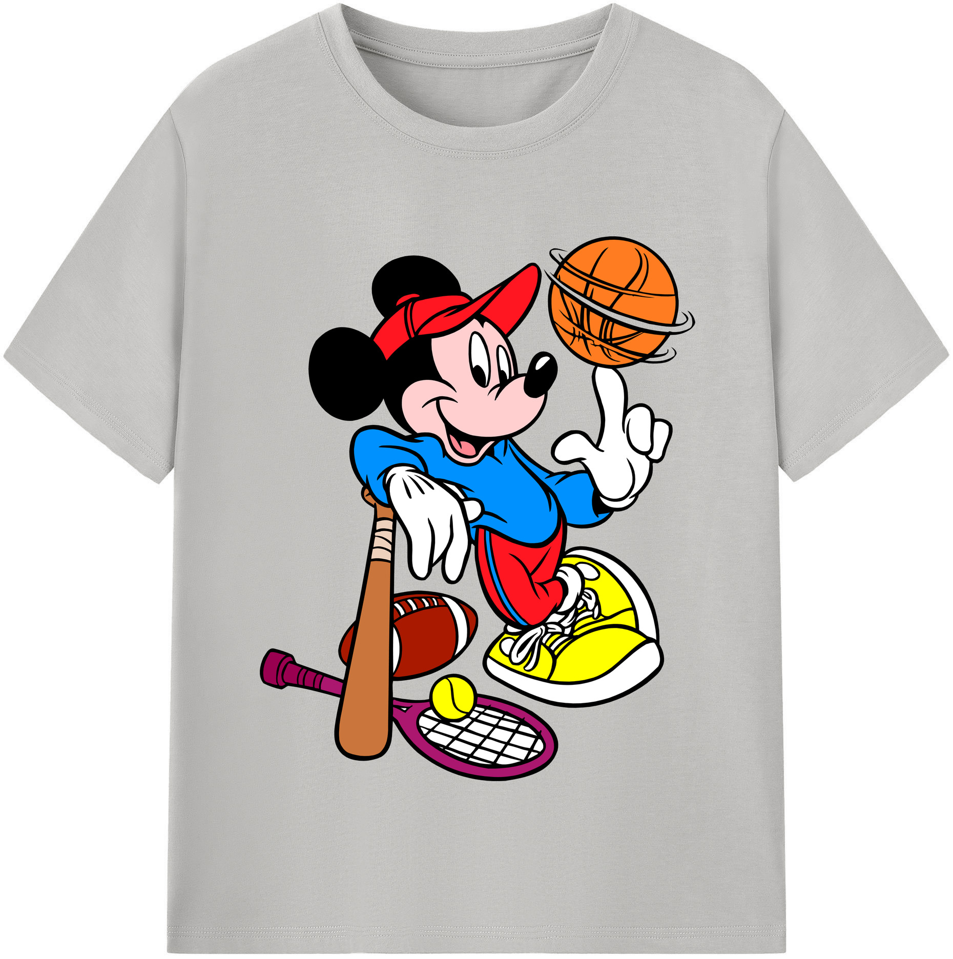 （画像用） ミッキーマウス Mickey Mouse 綿100％半袖Tシャツ（フロントプリント）
