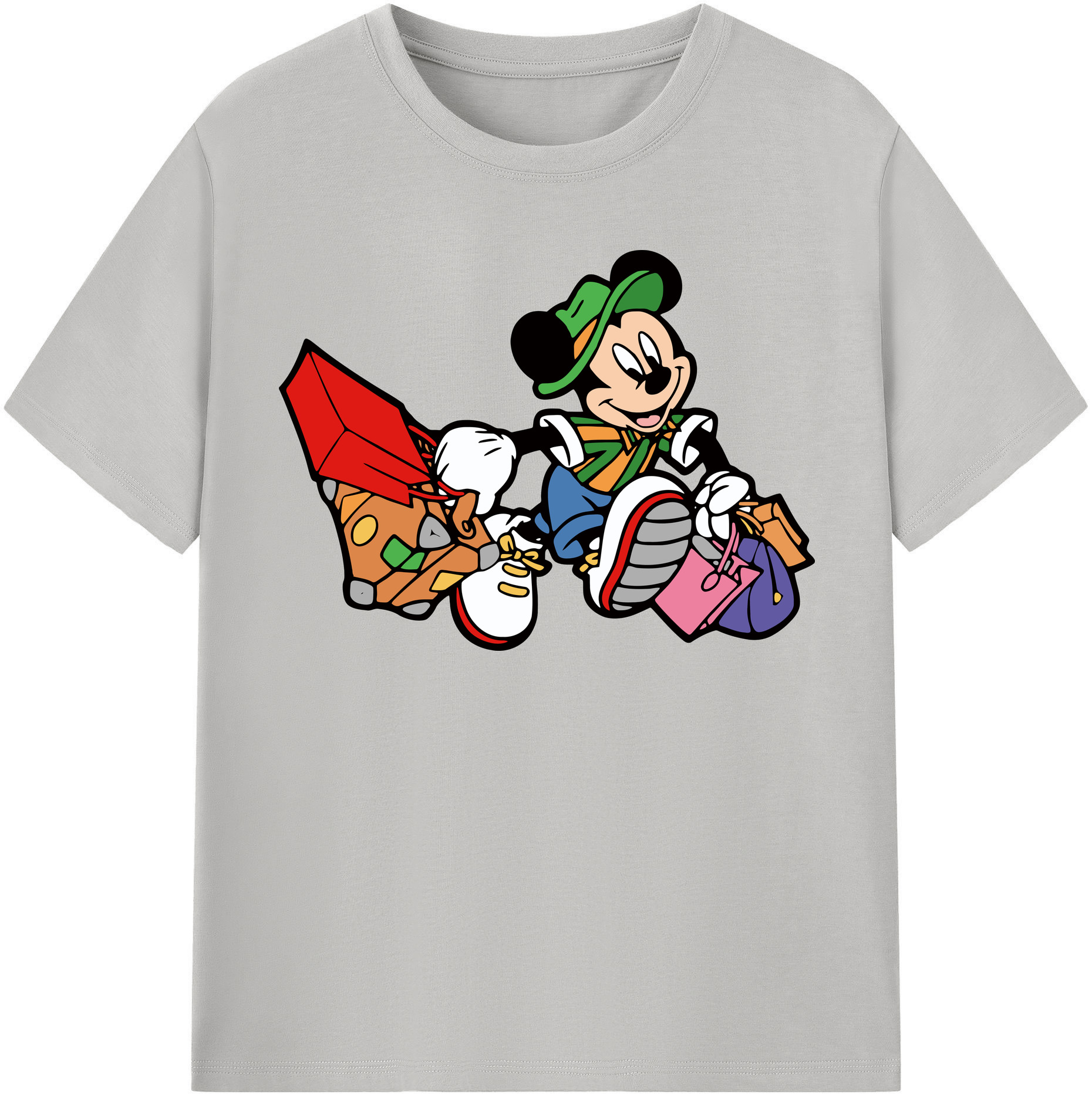 （画像用） ミッキーマウス Mickey Mouse 綿100％半袖Tシャツ（フロントプリント）