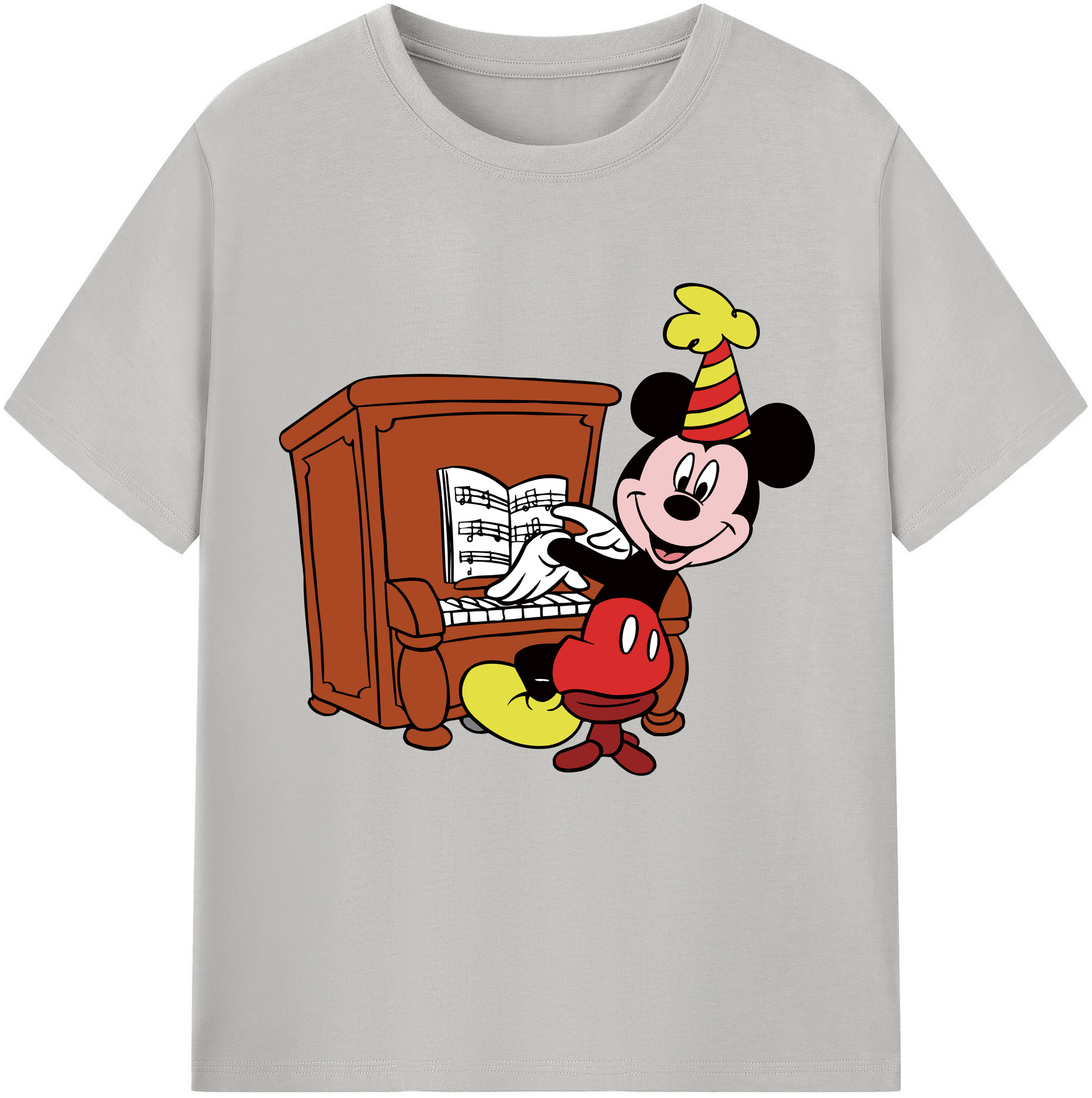 （画像用） ミッキーマウス Mickey Mouse 綿100％半袖Tシャツ（フロントプリント）