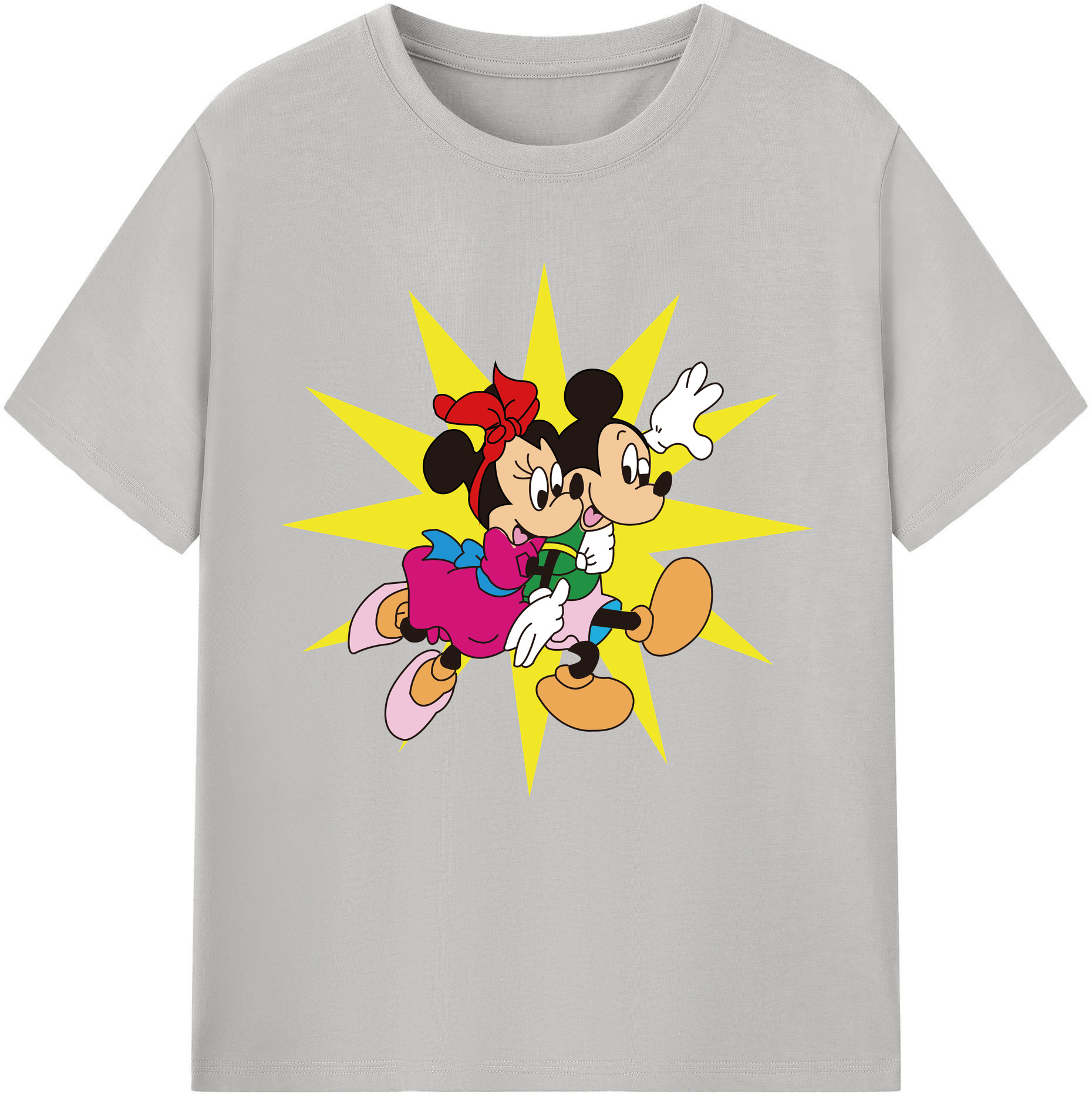 （画像用） ミッキーマウス Mickey Mouse 綿100％半袖Tシャツ（フロントプリント）