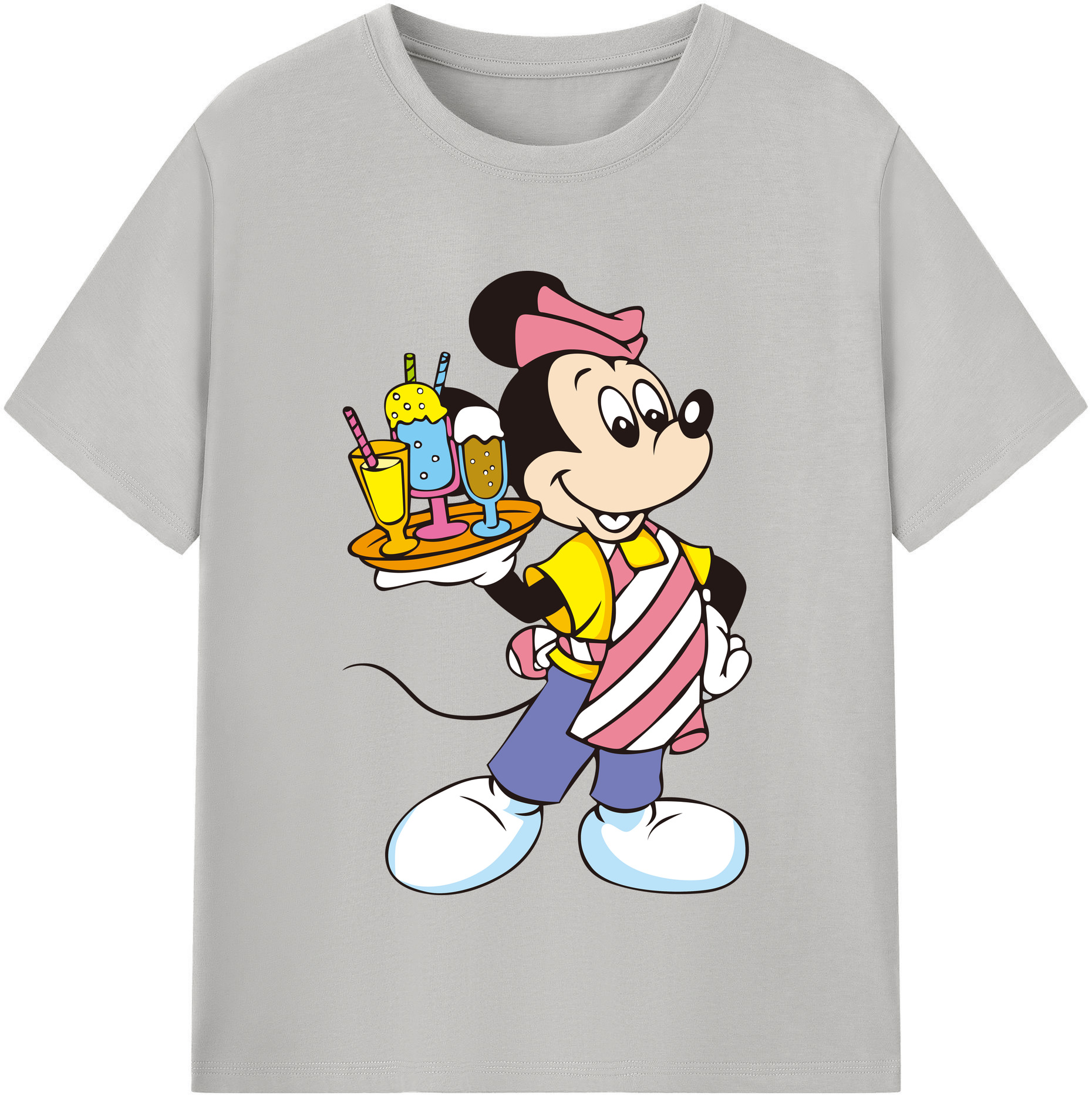 （画像用） ミッキーマウス Mickey Mouse 綿100％半袖Tシャツ（フロントプリント）
