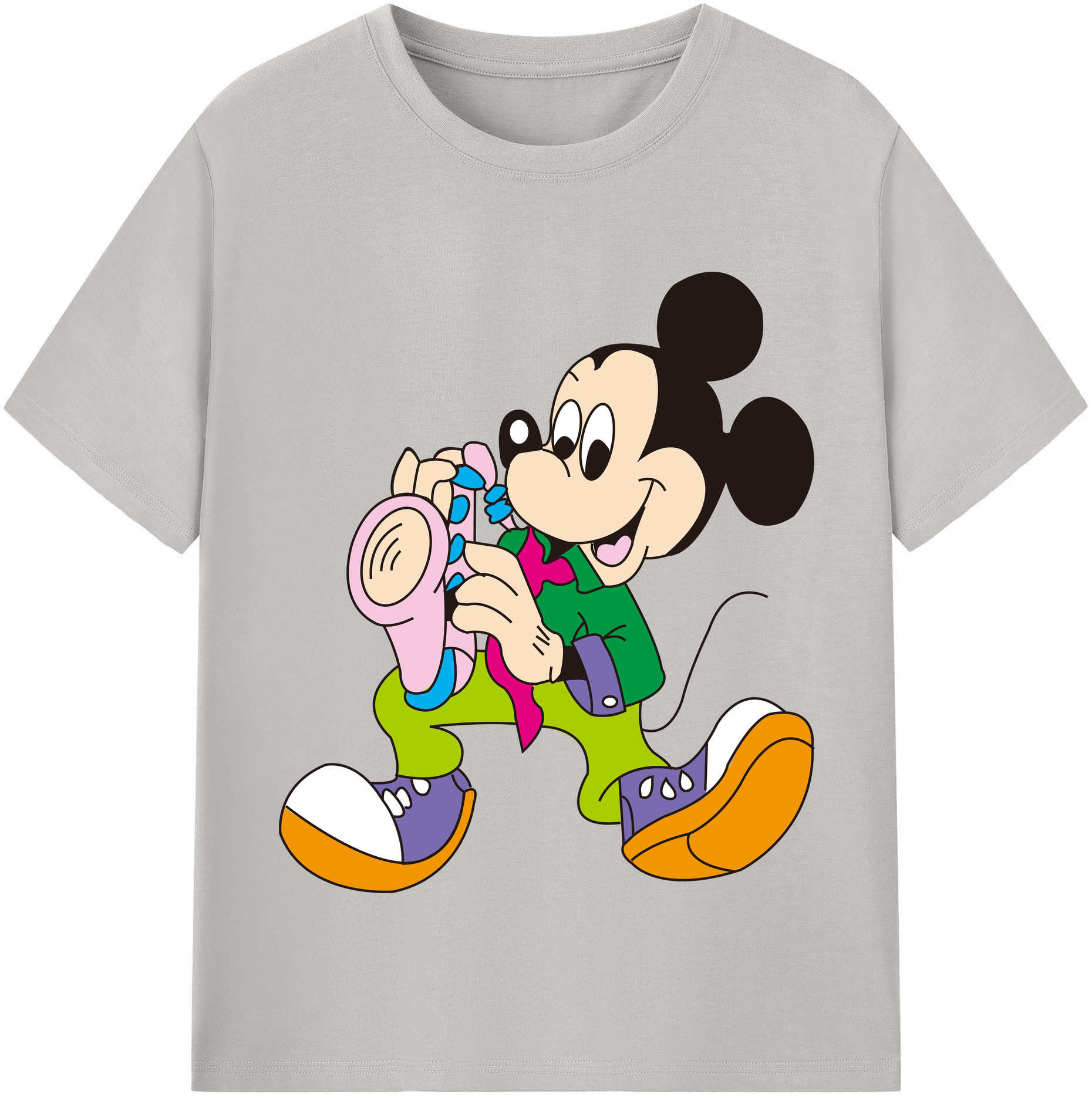 （画像用） ミッキーマウス Mickey Mouse 綿100％半袖Tシャツ（フロントプリント）