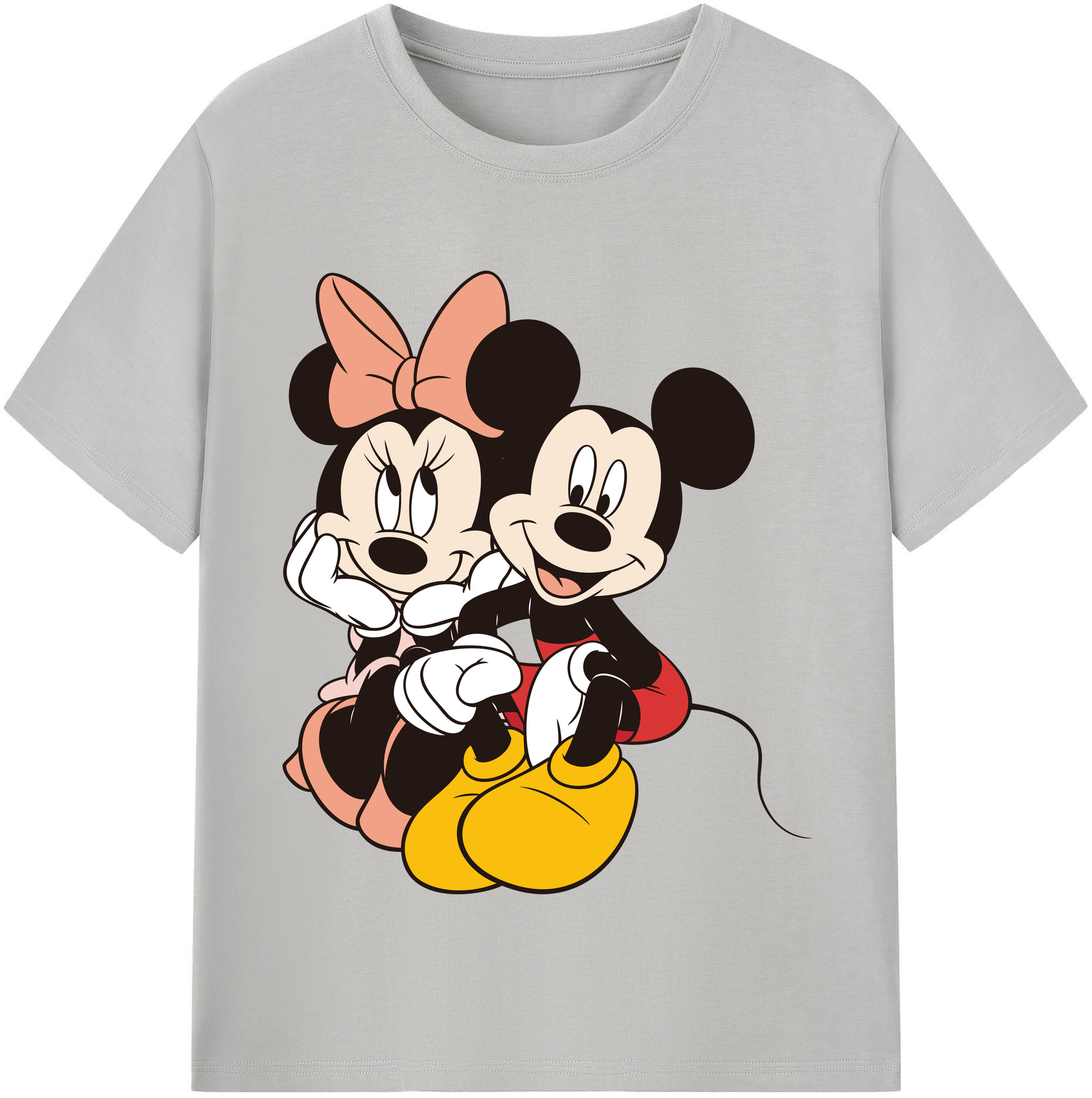 （画像用） ミッキーマウス Mickey Mouse 綿100％半袖Tシャツ（フロントプリント）