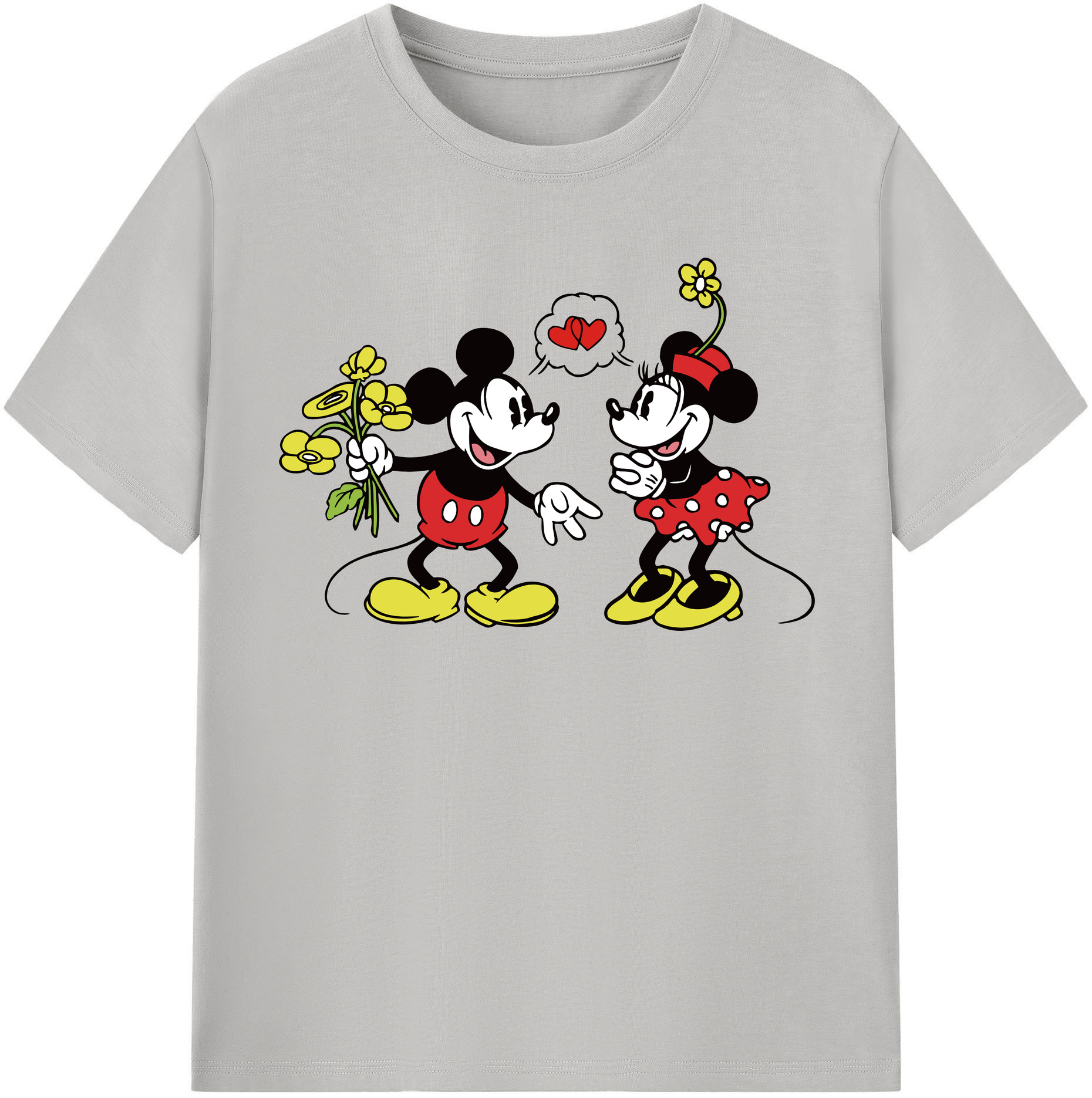 （画像用） ミッキーマウス Mickey Mouse 綿100％半袖Tシャツ（フロントプリント）