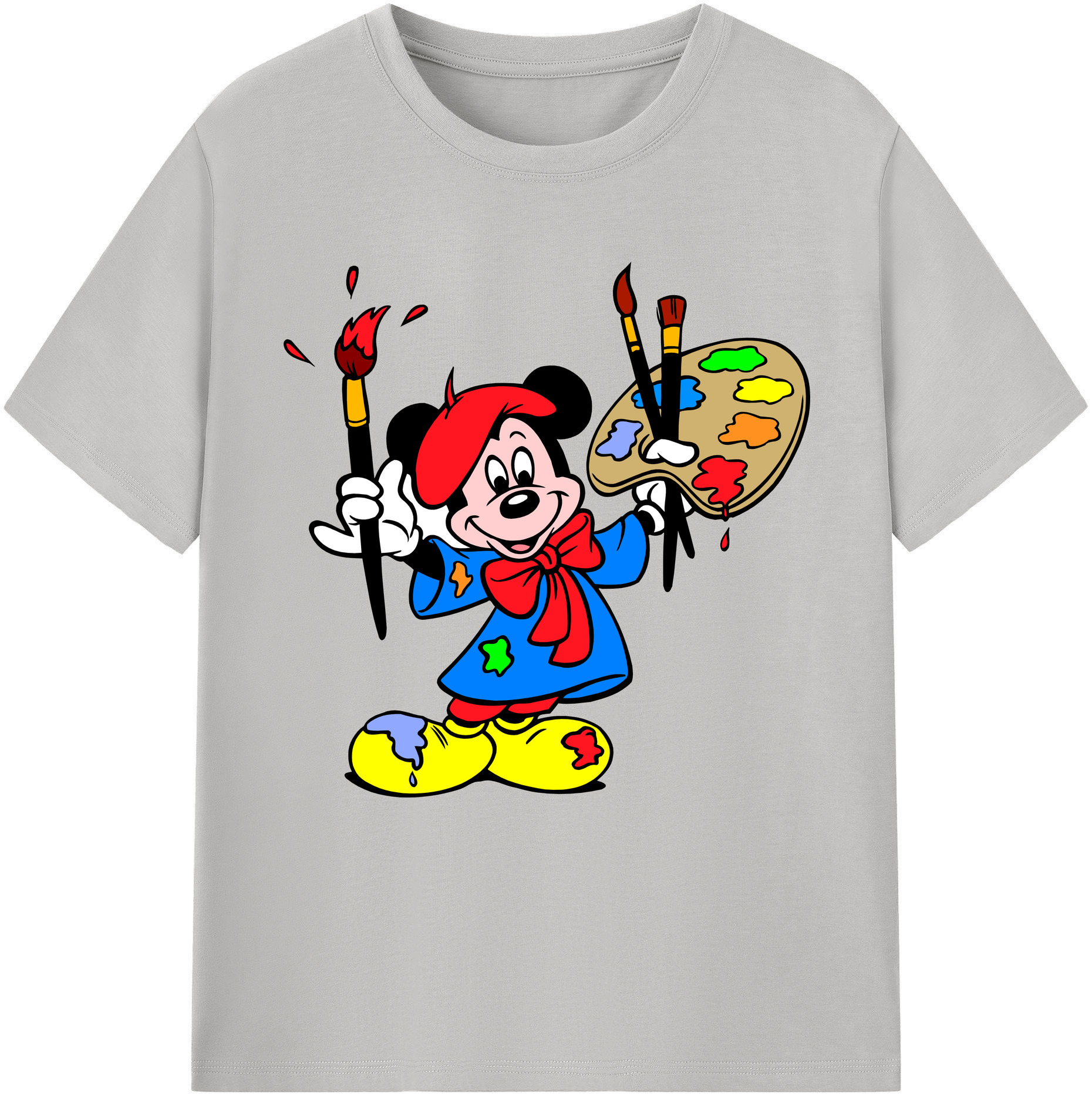 （画像用） ミッキーマウス Mickey Mouse 綿100％半袖Tシャツ（フロントプリント）