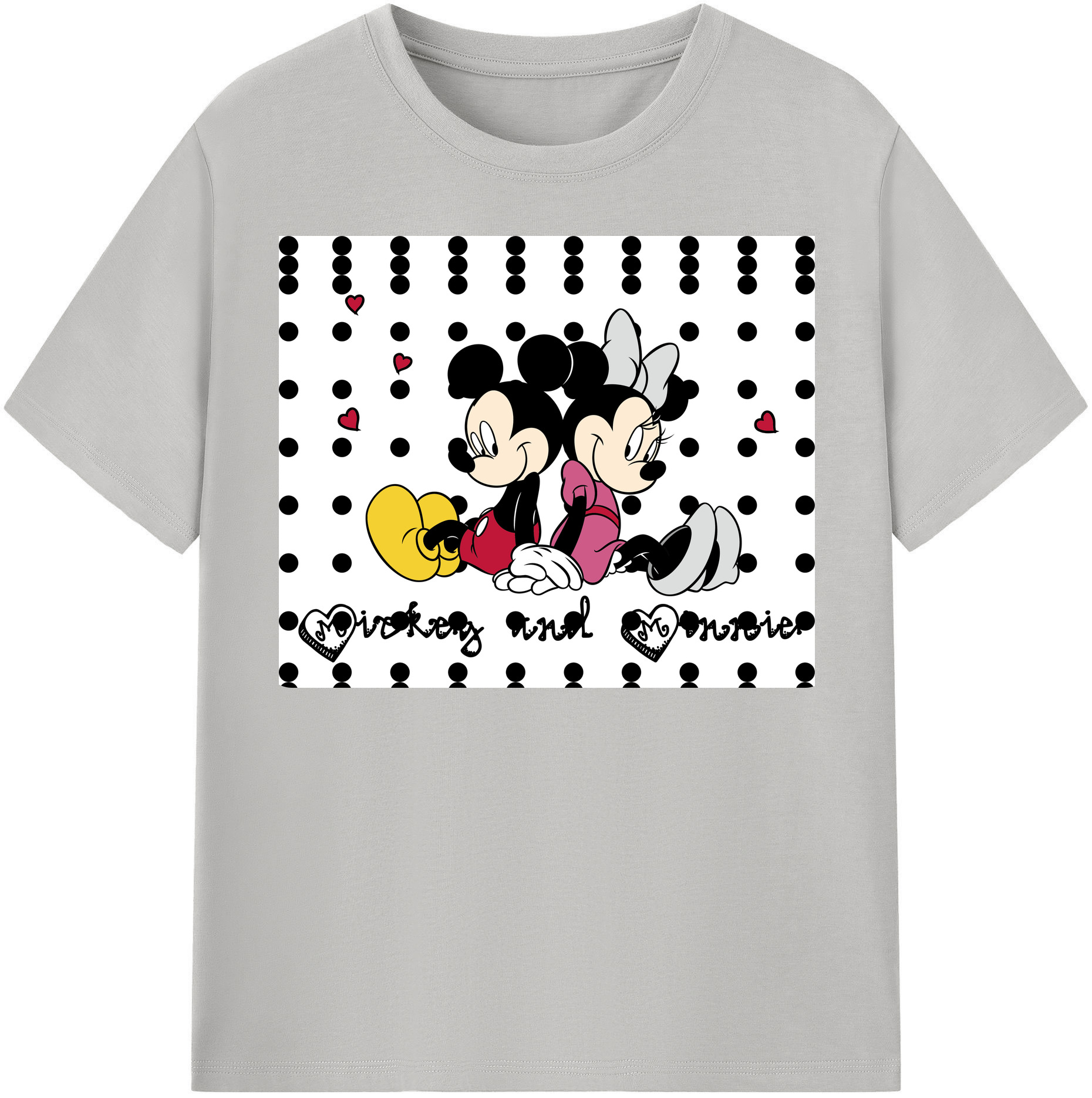 （画像用） ミッキーマウス Mickey Mouse 綿100％半袖Tシャツ（フロントプリント）