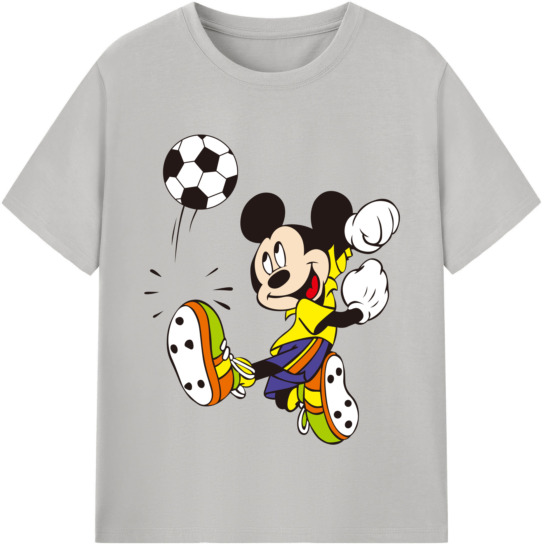 （画像用） ミッキーマウス Mickey Mouse 綿100％半袖Tシャツ（フロントプリント）