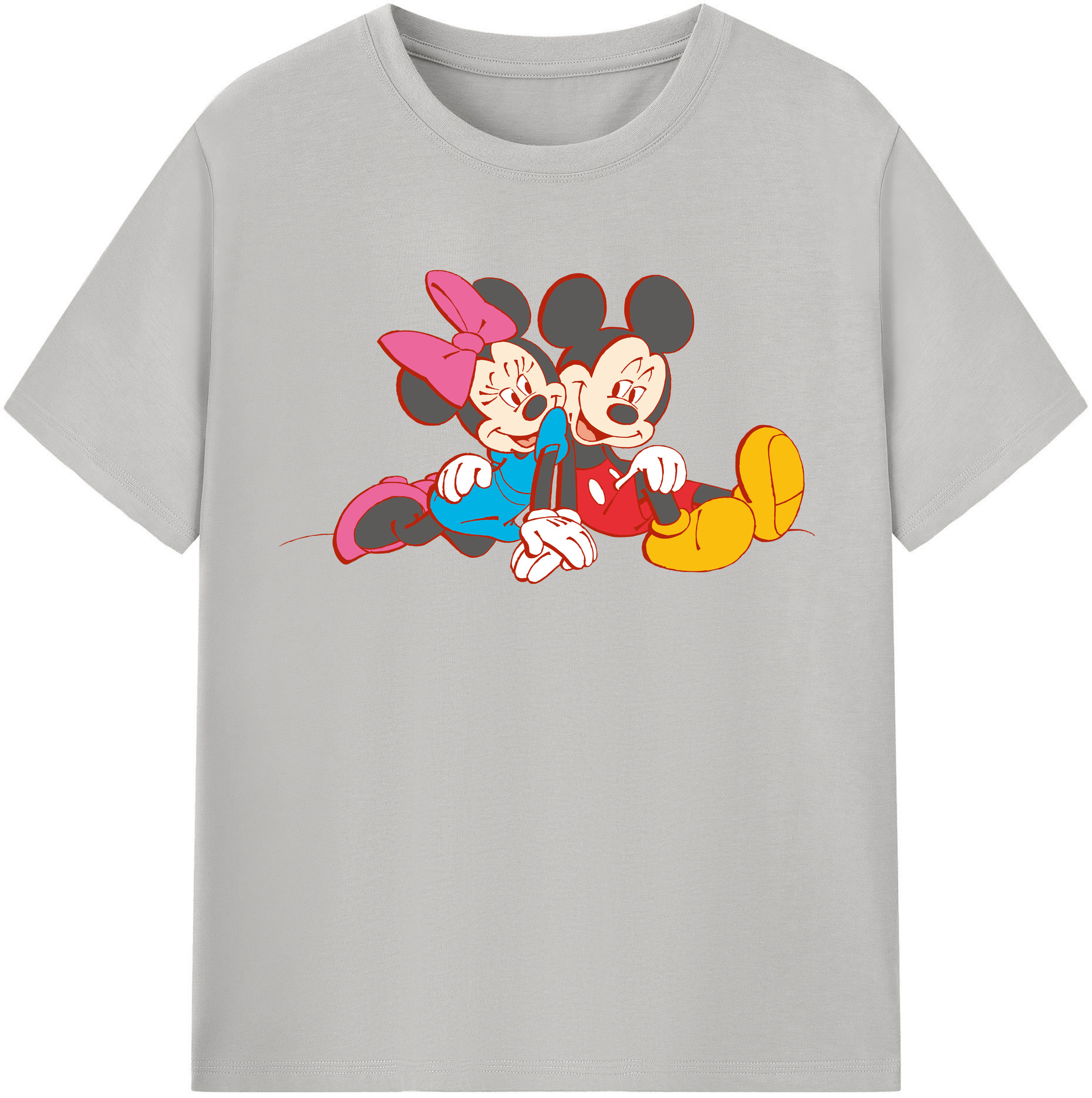 （画像用） ミッキーマウス Mickey Mouse 綿100％半袖Tシャツ（フロントプリント）
