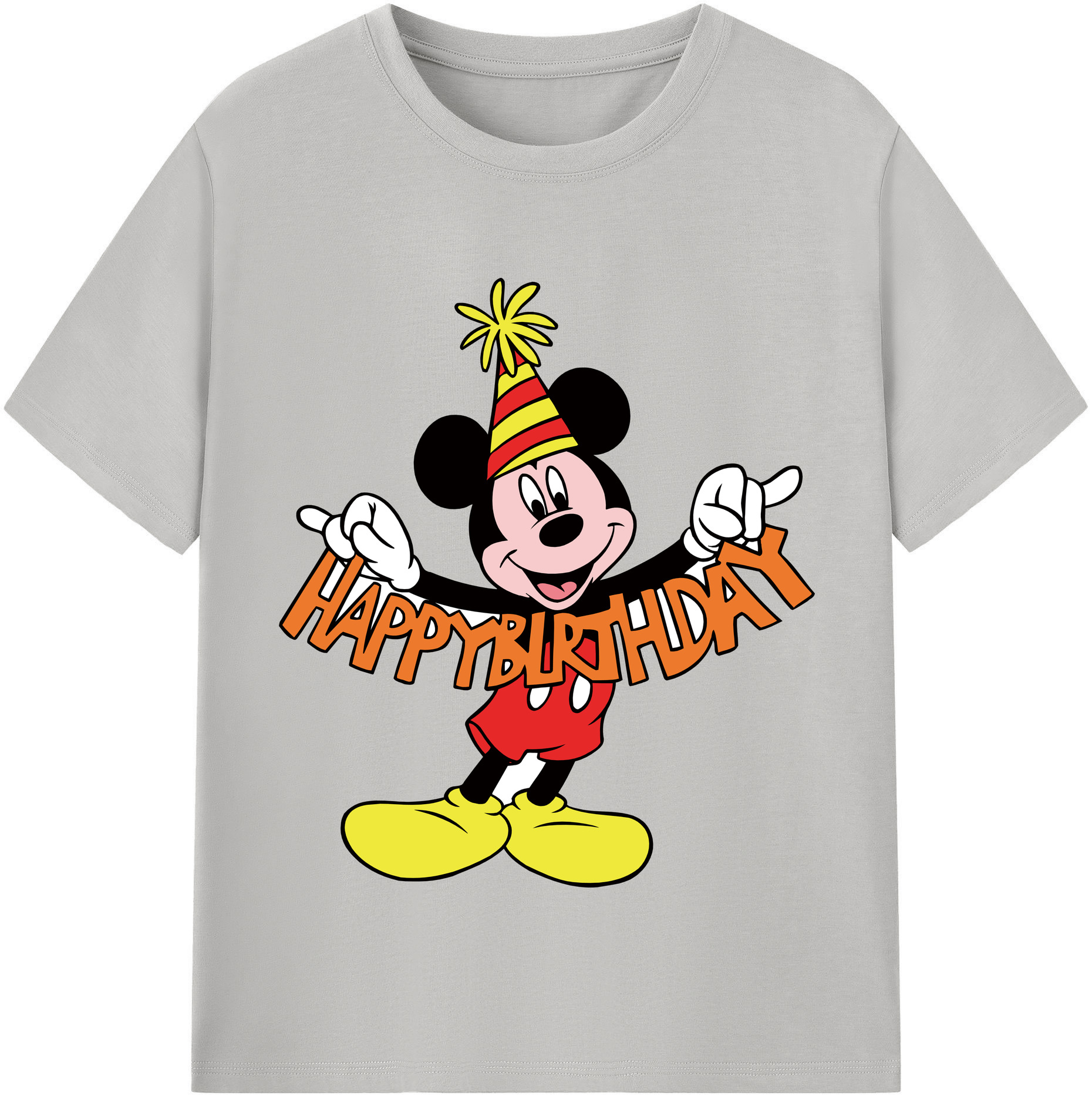 （画像用） ミッキーマウス Mickey Mouse 綿100％半袖Tシャツ（フロントプリント）